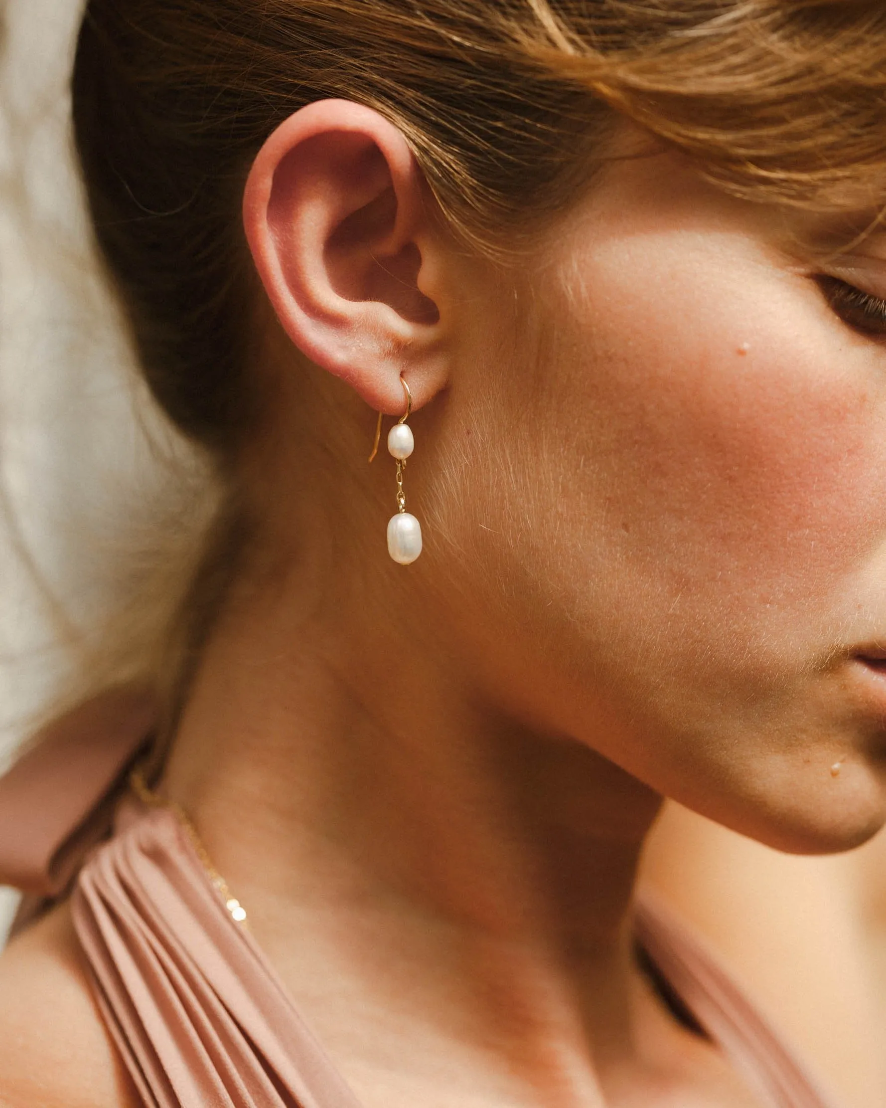 Deux Pearl Drop Earrings sold by GLDN product image thumbnail 5