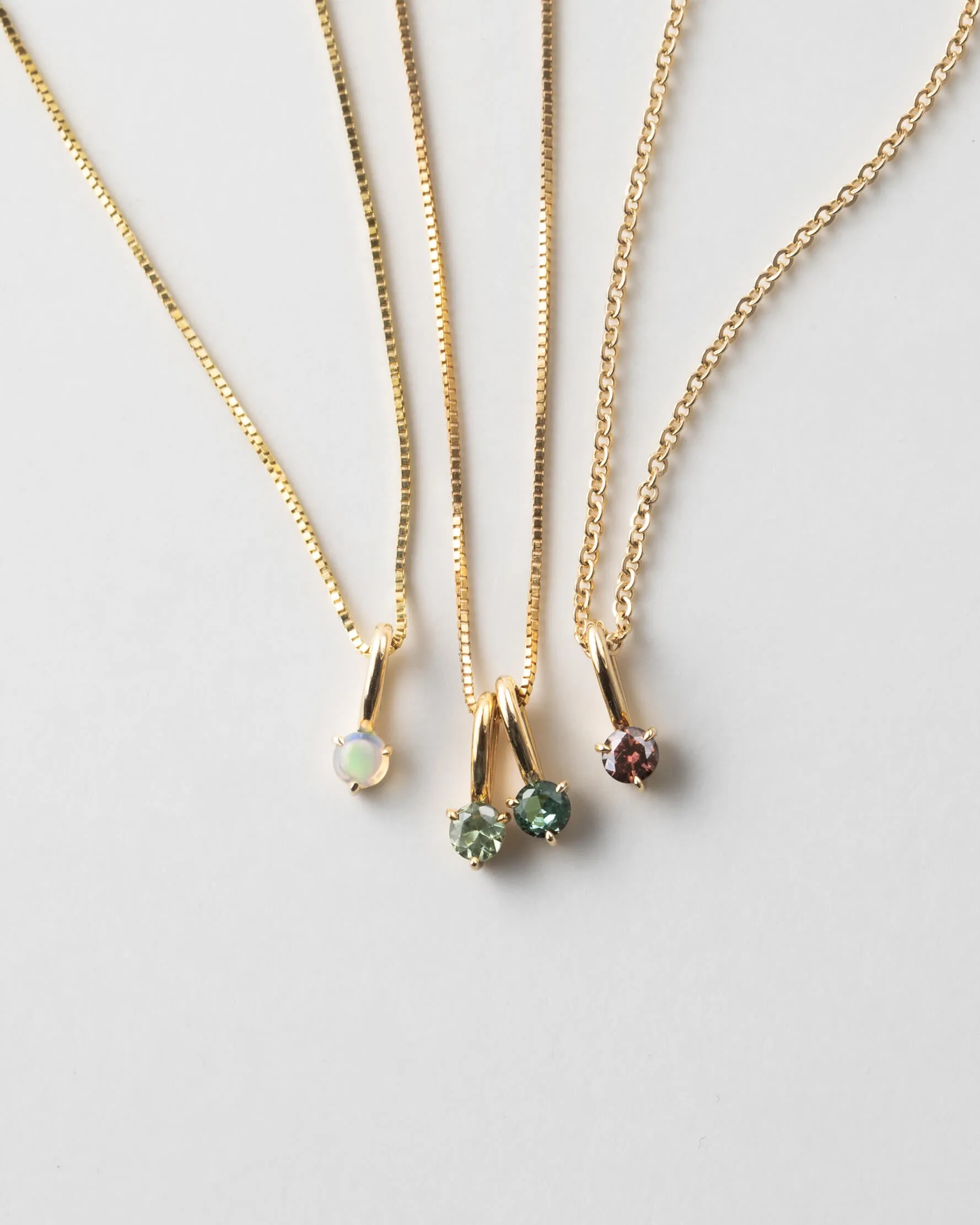 Solid Gold Aura Birthstone Charm Necklace sold by GLDN
