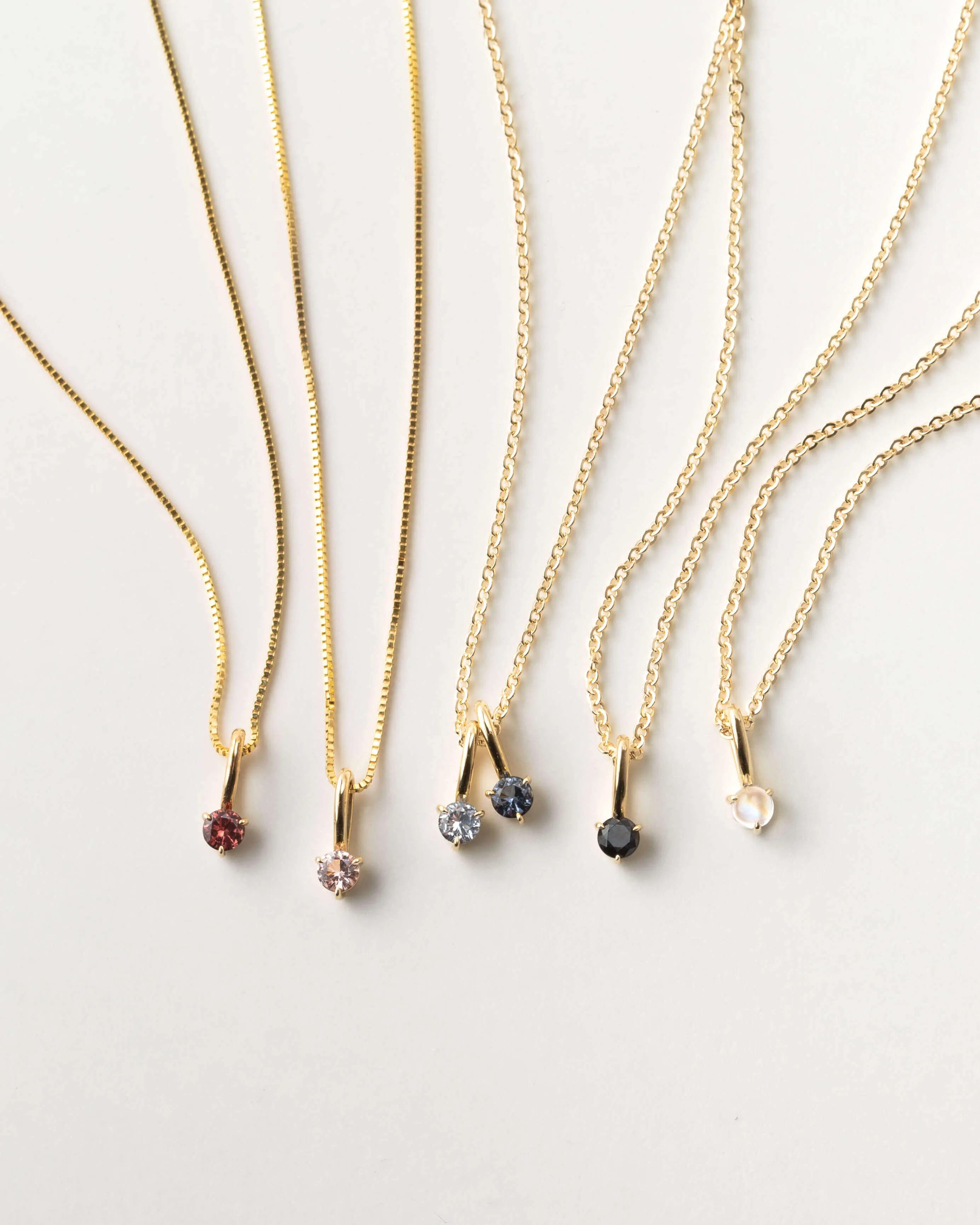 Solid Gold Aura Birthstone Charm Necklace sold by GLDN product image thumbnail 3