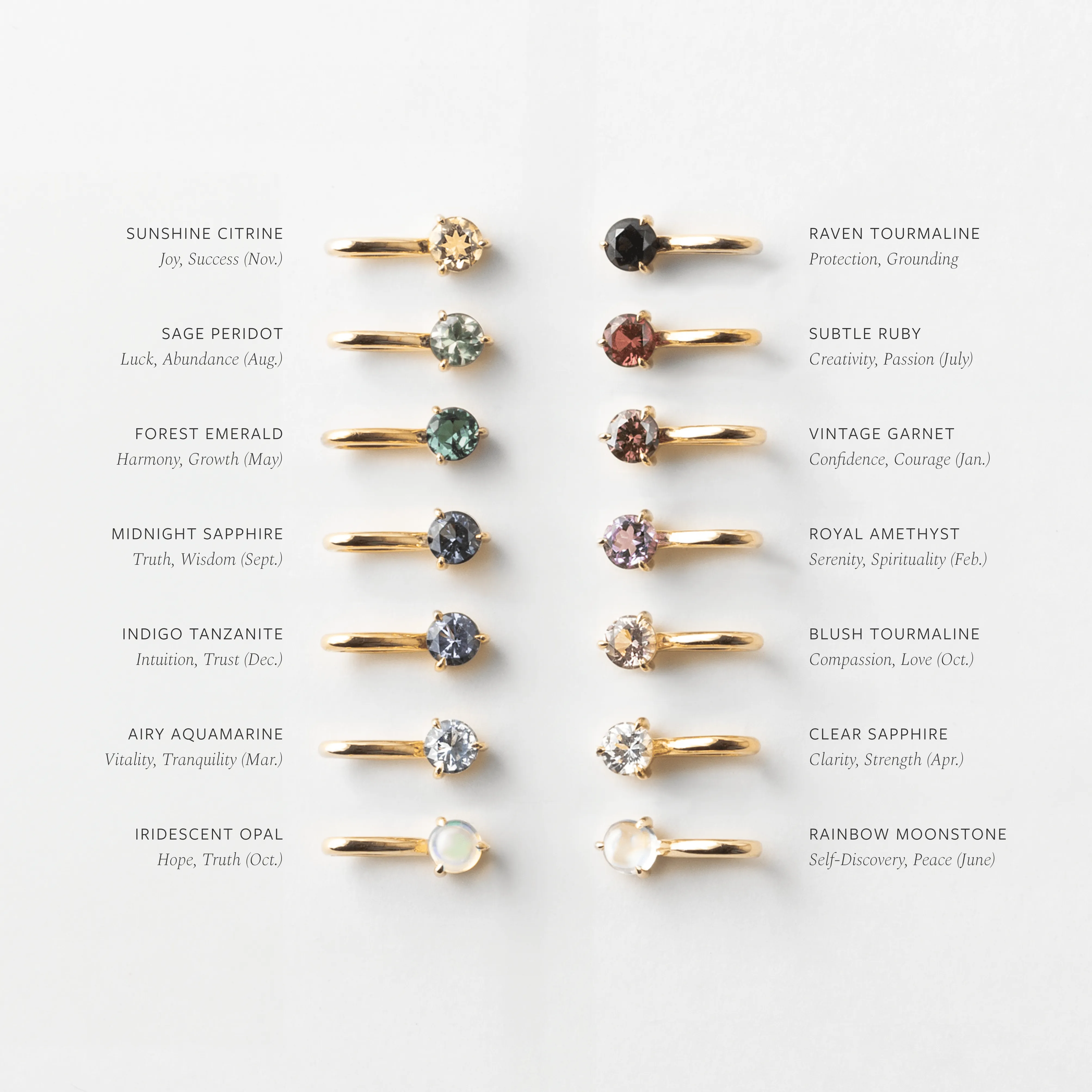 Solid Gold Aura Birthstone Charm Necklace sold by GLDN product image thumbnail 4