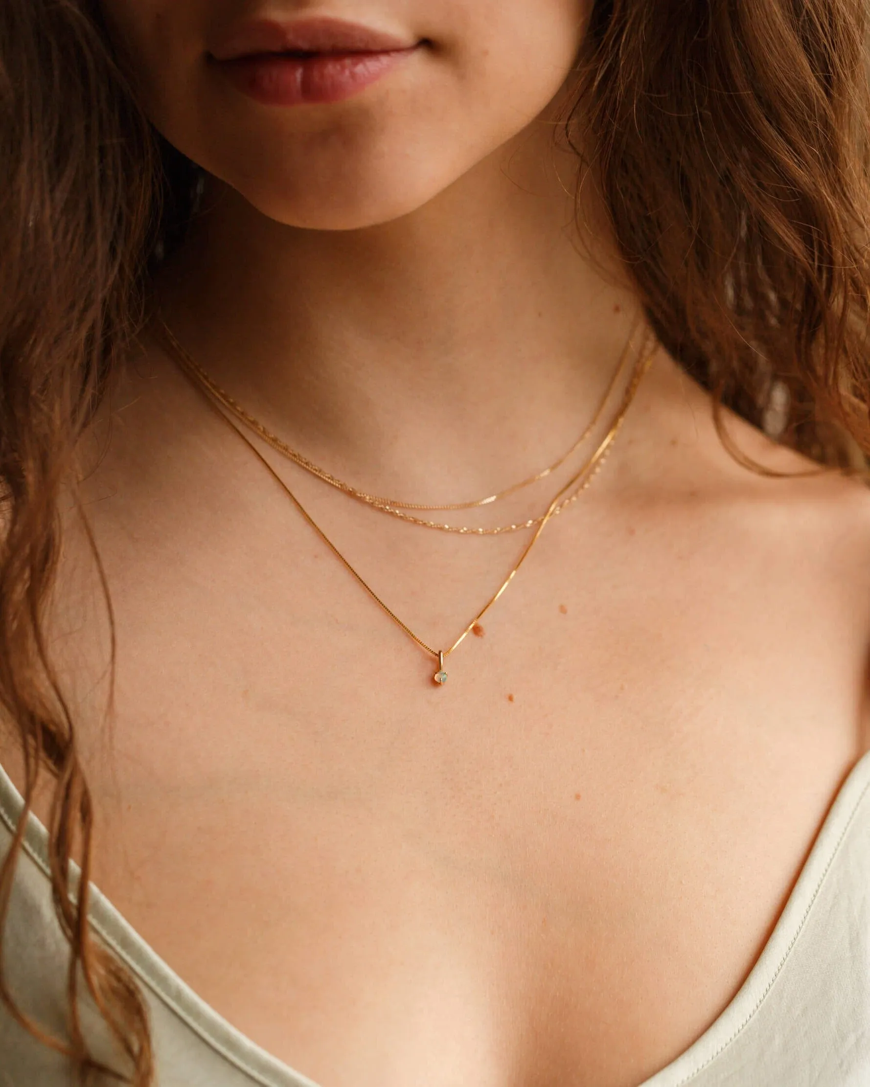 Solid Gold Aura Birthstone Charm Necklace sold by GLDN product image thumbnail 2