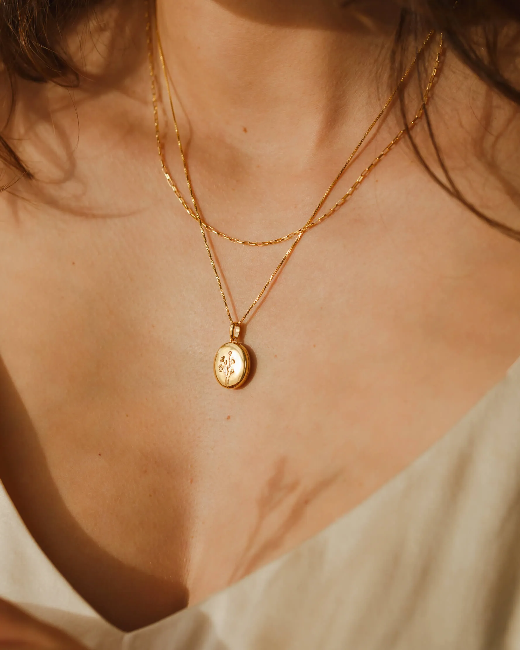 Floral Locket Necklace sold by GLDN product image thumbnail 4