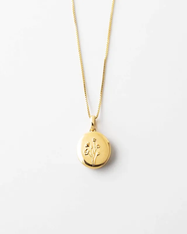 Floral Locket Necklace sold by GLDN