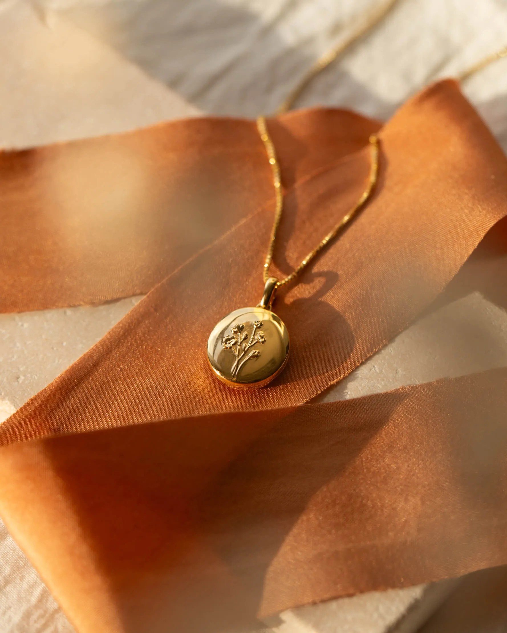 Floral Locket Necklace sold by GLDN product image thumbnail 5