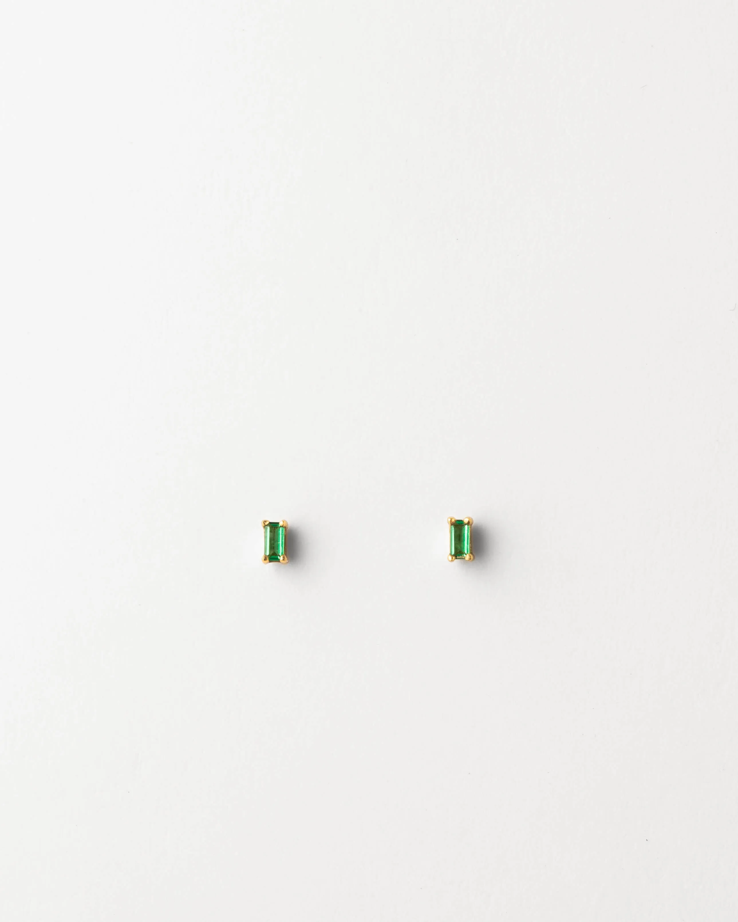 Emerald Green Baguette Studs sold by GLDN