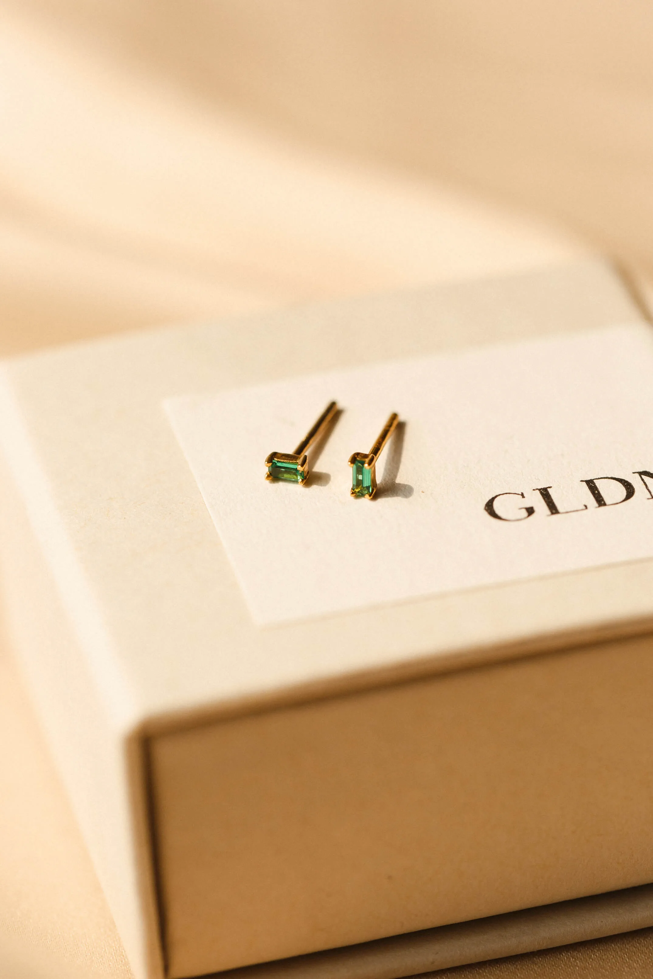 Emerald Green Baguette Studs sold by GLDN product image thumbnail 3