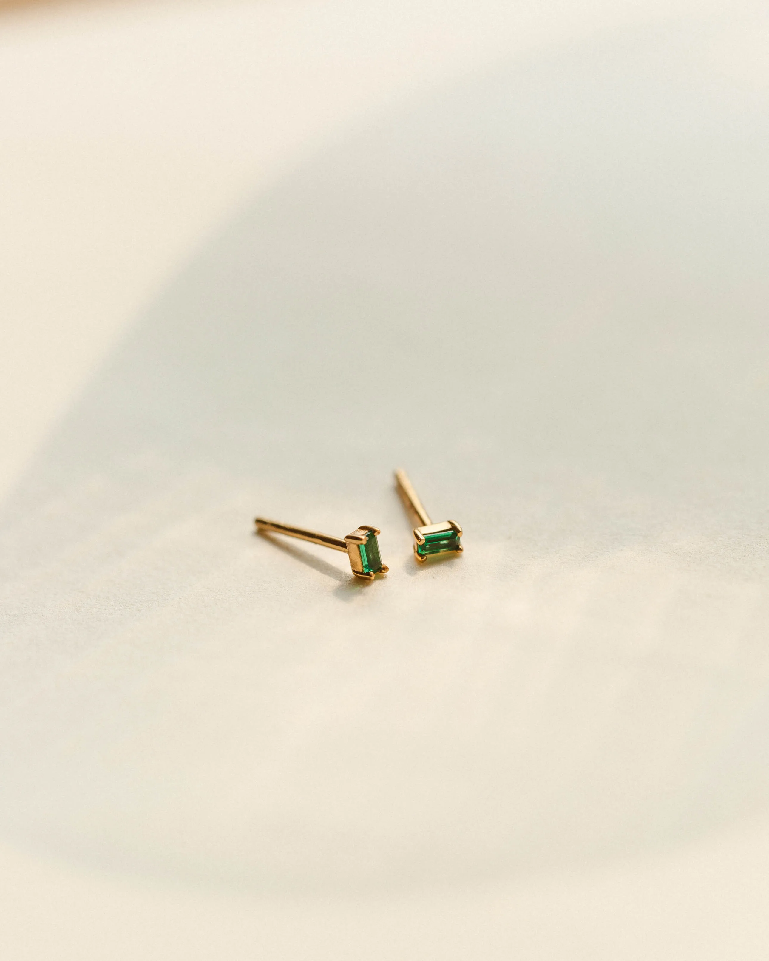 Emerald Green Baguette Studs sold by GLDN product image thumbnail 5