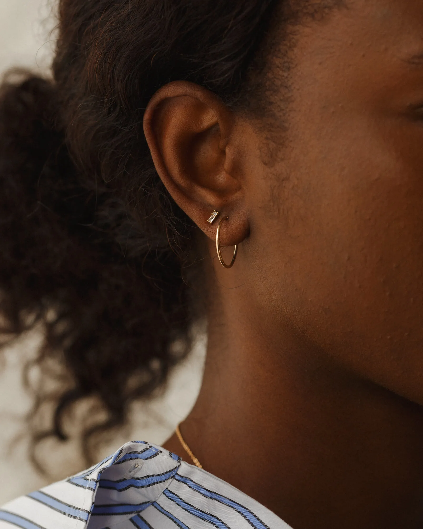 Grace White Sapphire Studs sold by GLDN product image thumbnail 5