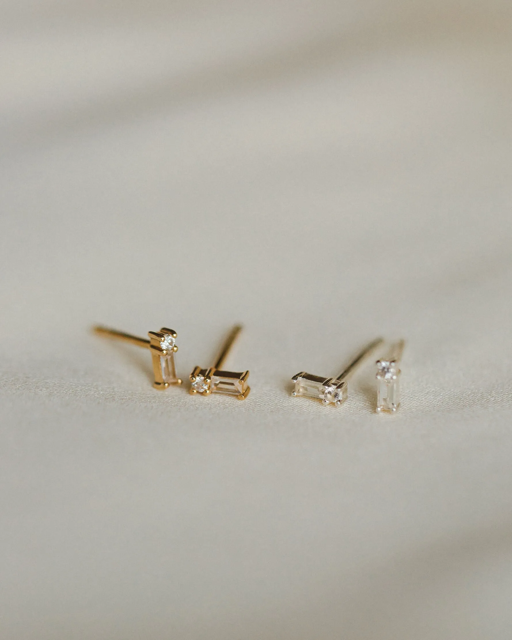 Grace White Sapphire Studs sold by GLDN product image thumbnail 4
