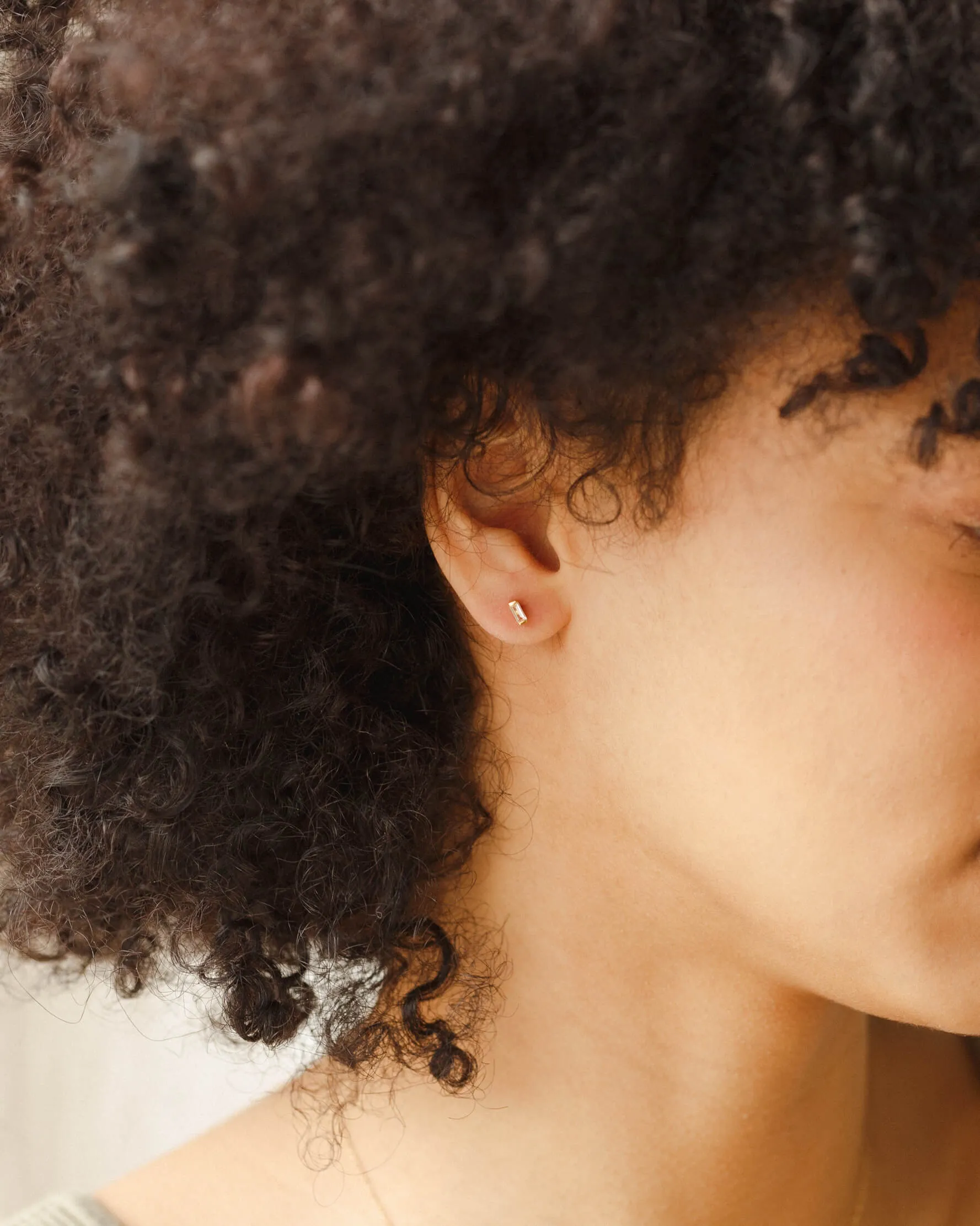 Deco White Sapphire Studs sold by GLDN product image thumbnail 2