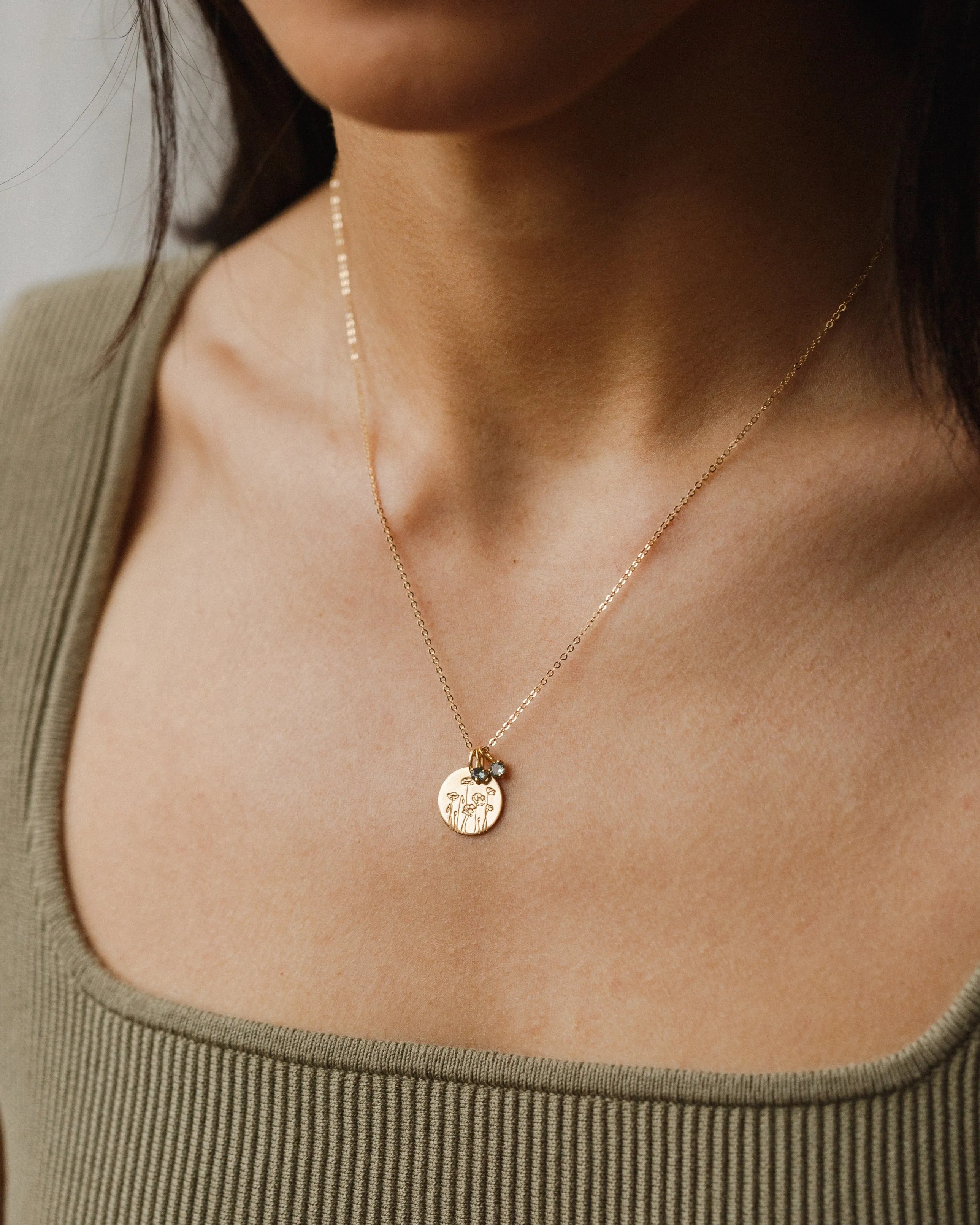 Solid Gold Kindred Birthstone Necklace sold by GLDN