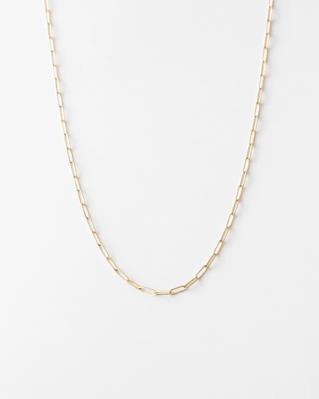 Solid Gold Dainty Paperclip Chain sold by GLDN