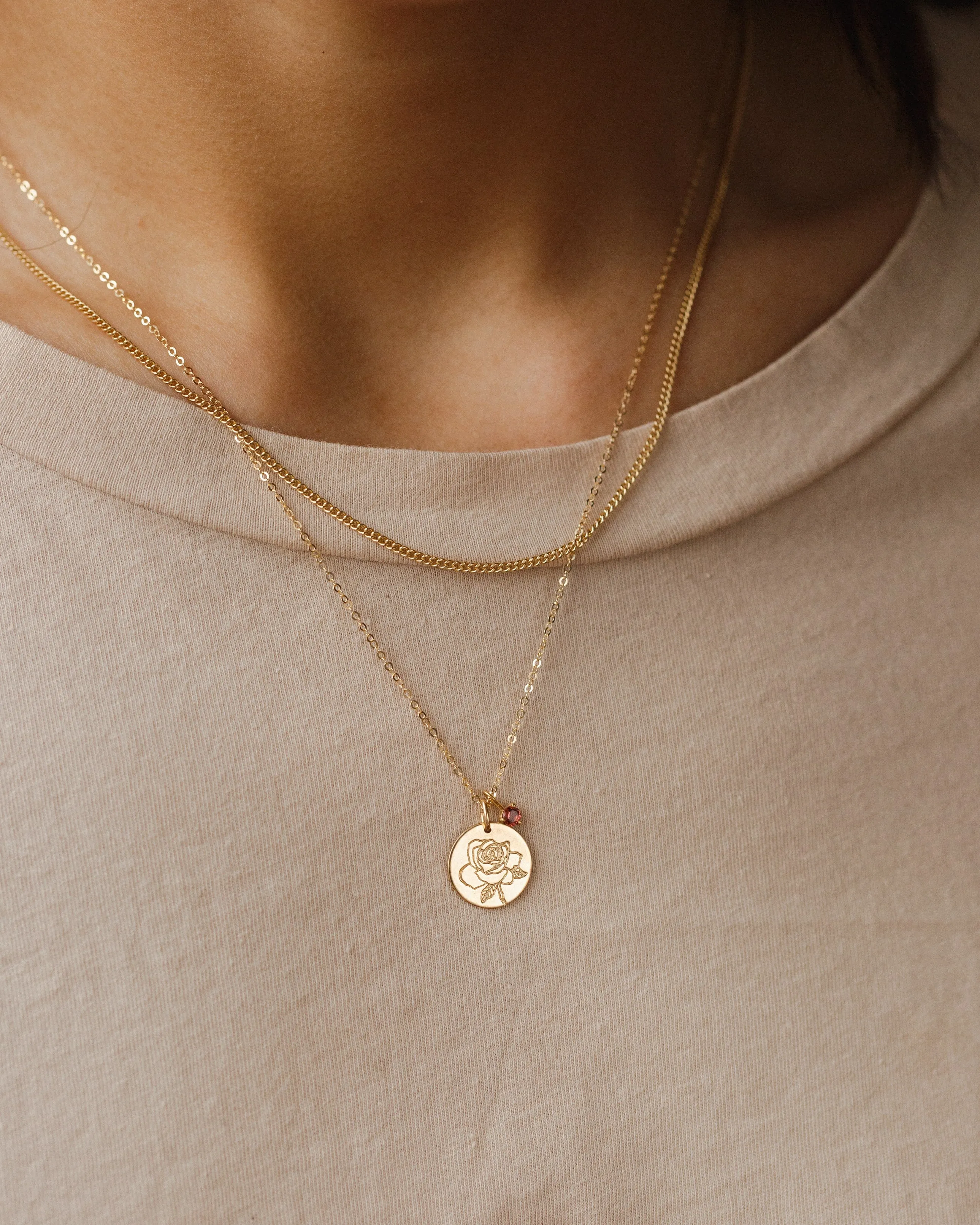 Solid Gold Flora Birthstone Necklace sold by GLDN product image thumbnail 2
