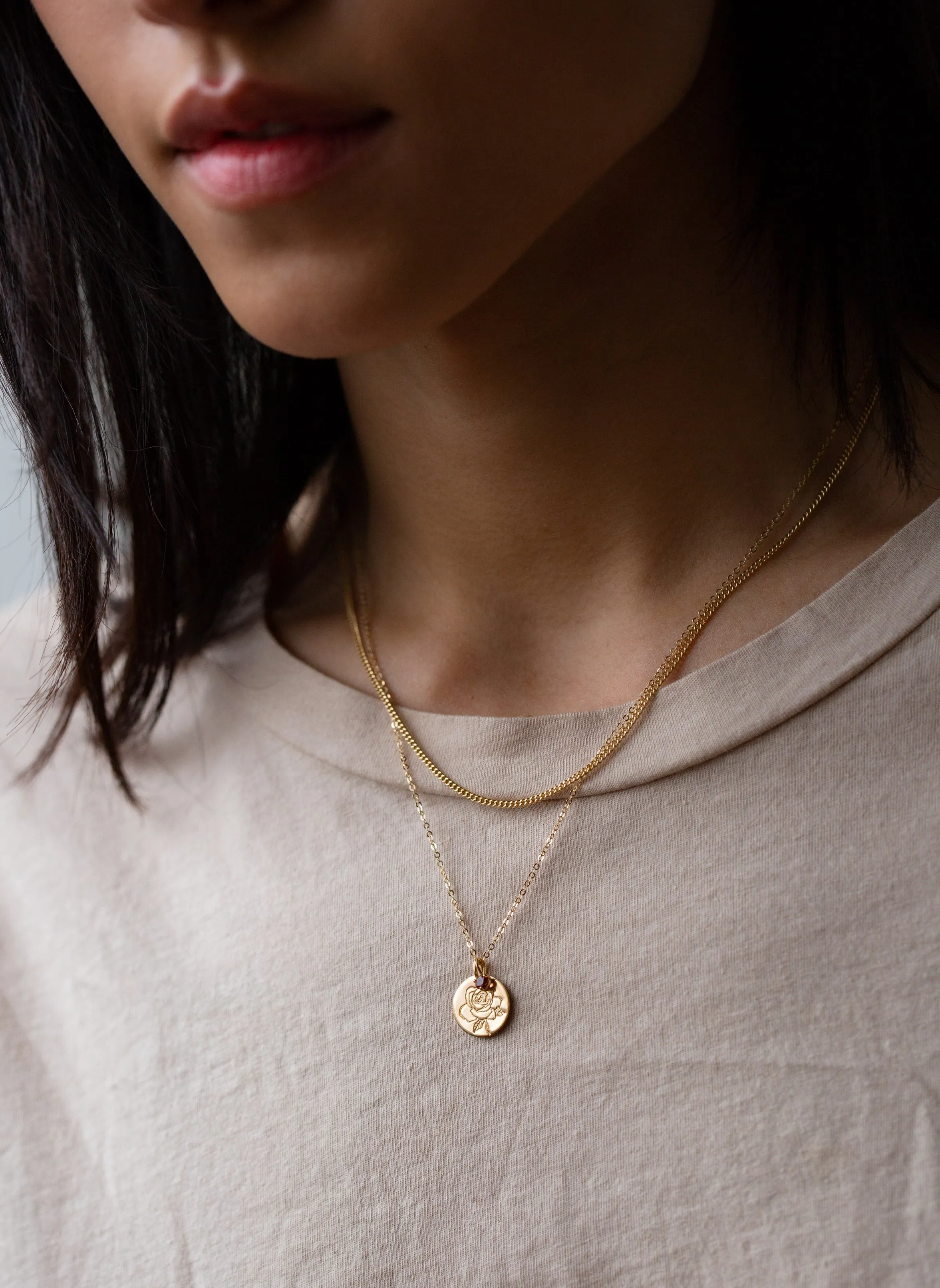 Solid Gold Flora Birthstone Necklace sold by GLDN product image thumbnail 5