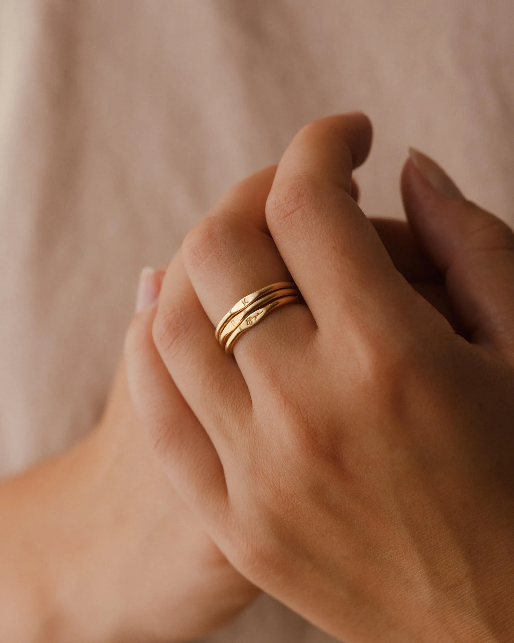 Micro Signet Ring Trio Set sold by GLDN product image thumbnail 4