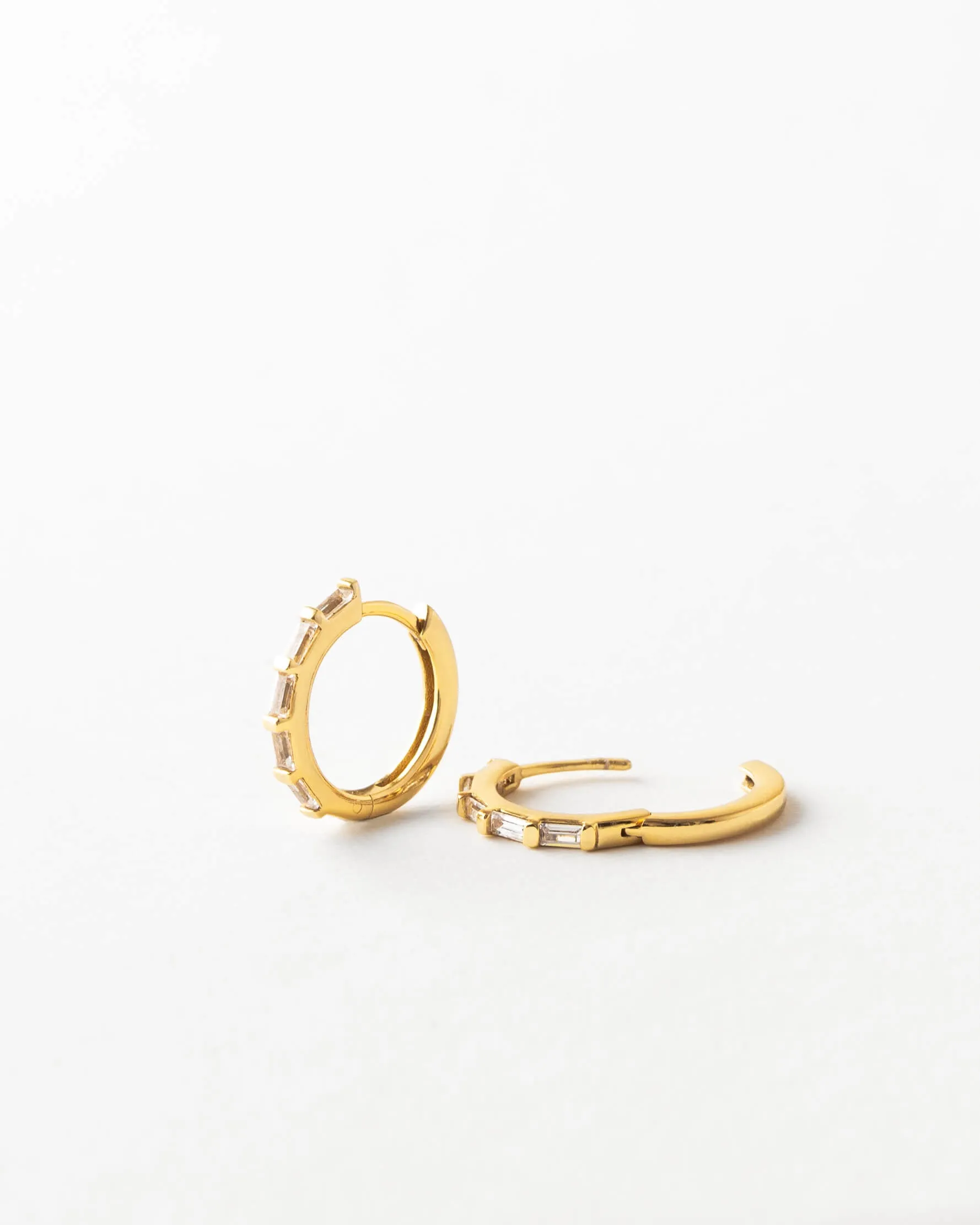 Deco White Sapphire Hoops sold by GLDN product image thumbnail 5