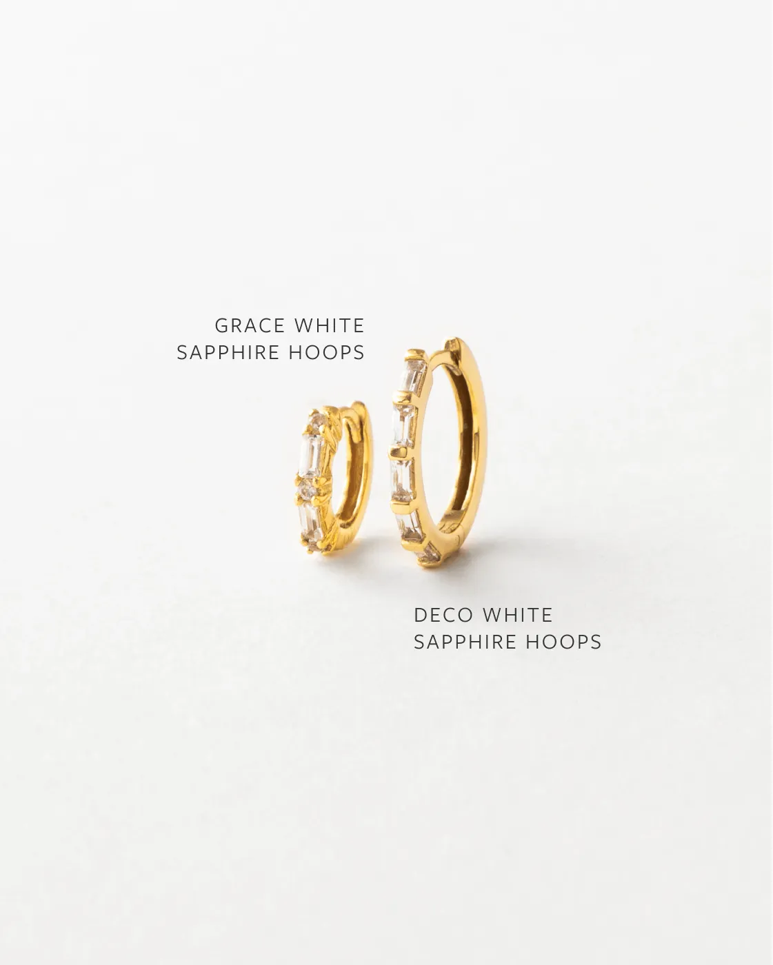 Deco White Sapphire Hoops sold by GLDN product image thumbnail 4