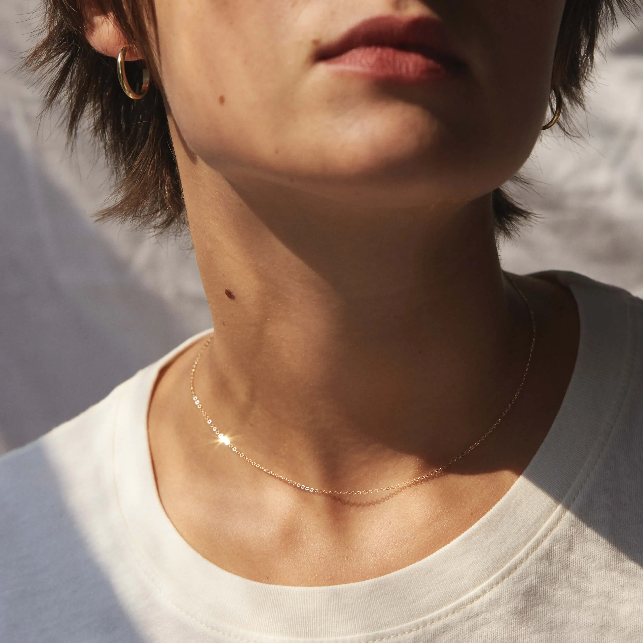 Solid Gold Fine Cable Chain sold by GLDN product image thumbnail 3