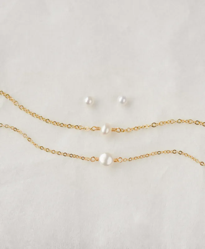 Solid Gold Essential Pearl Set sold by GLDN