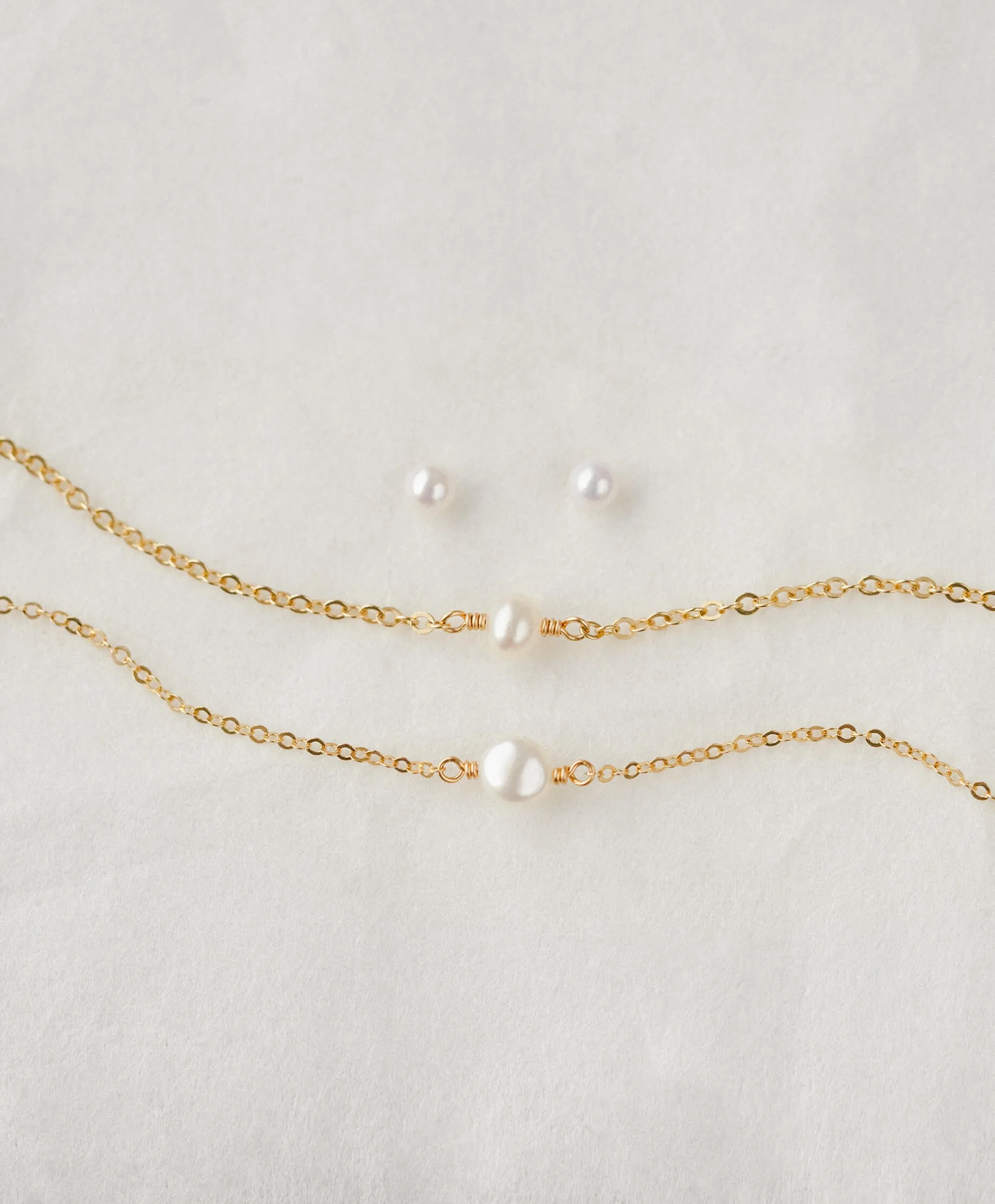 Solid Gold Essential Pearl Set sold by GLDN