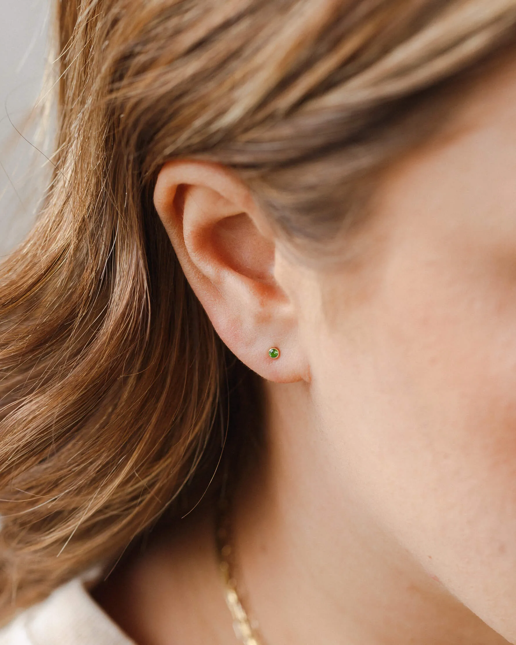 Emerald Green Aura Studs sold by GLDN product image thumbnail 3