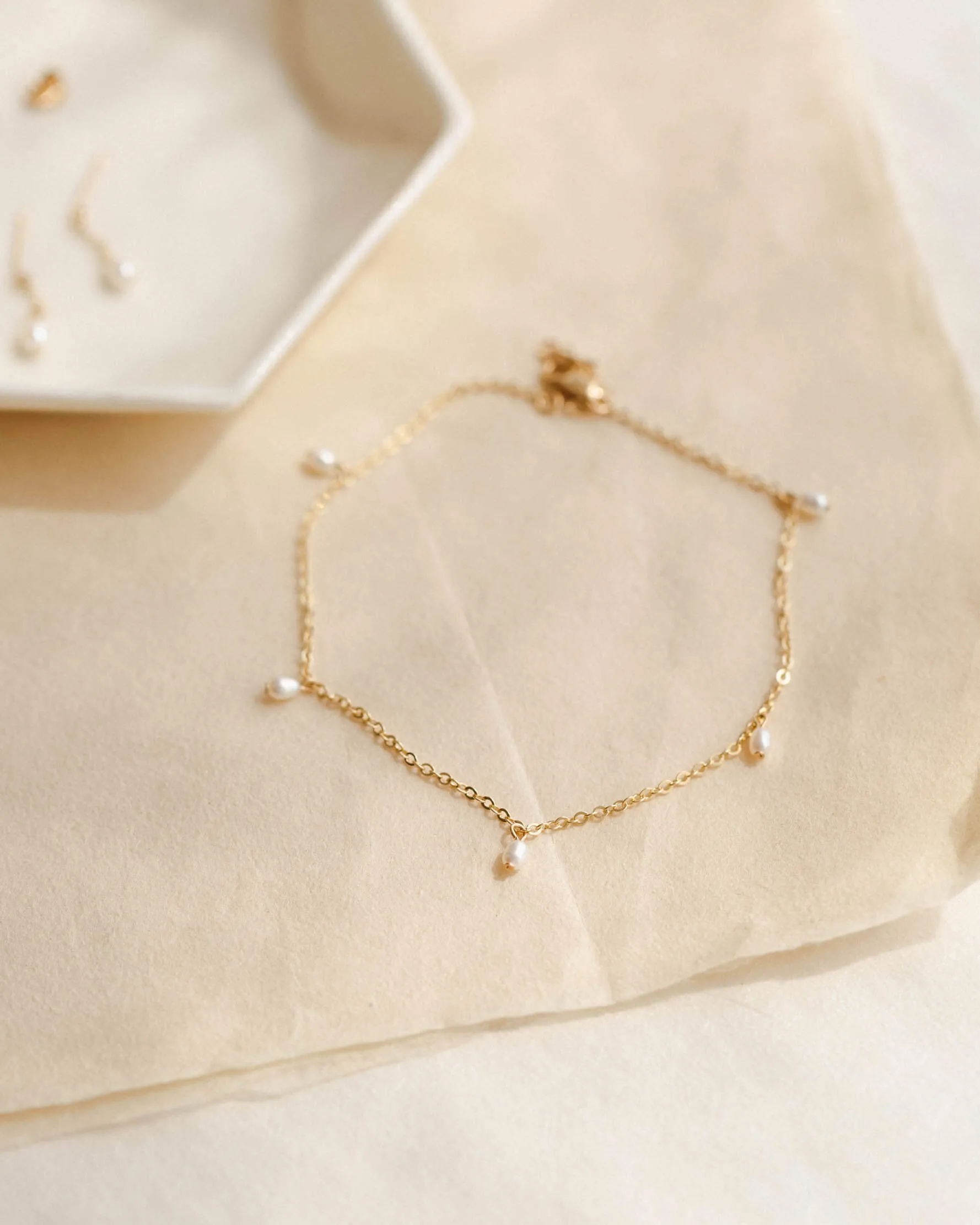 Pearl Droplet Anklet sold by GLDN product image thumbnail 4