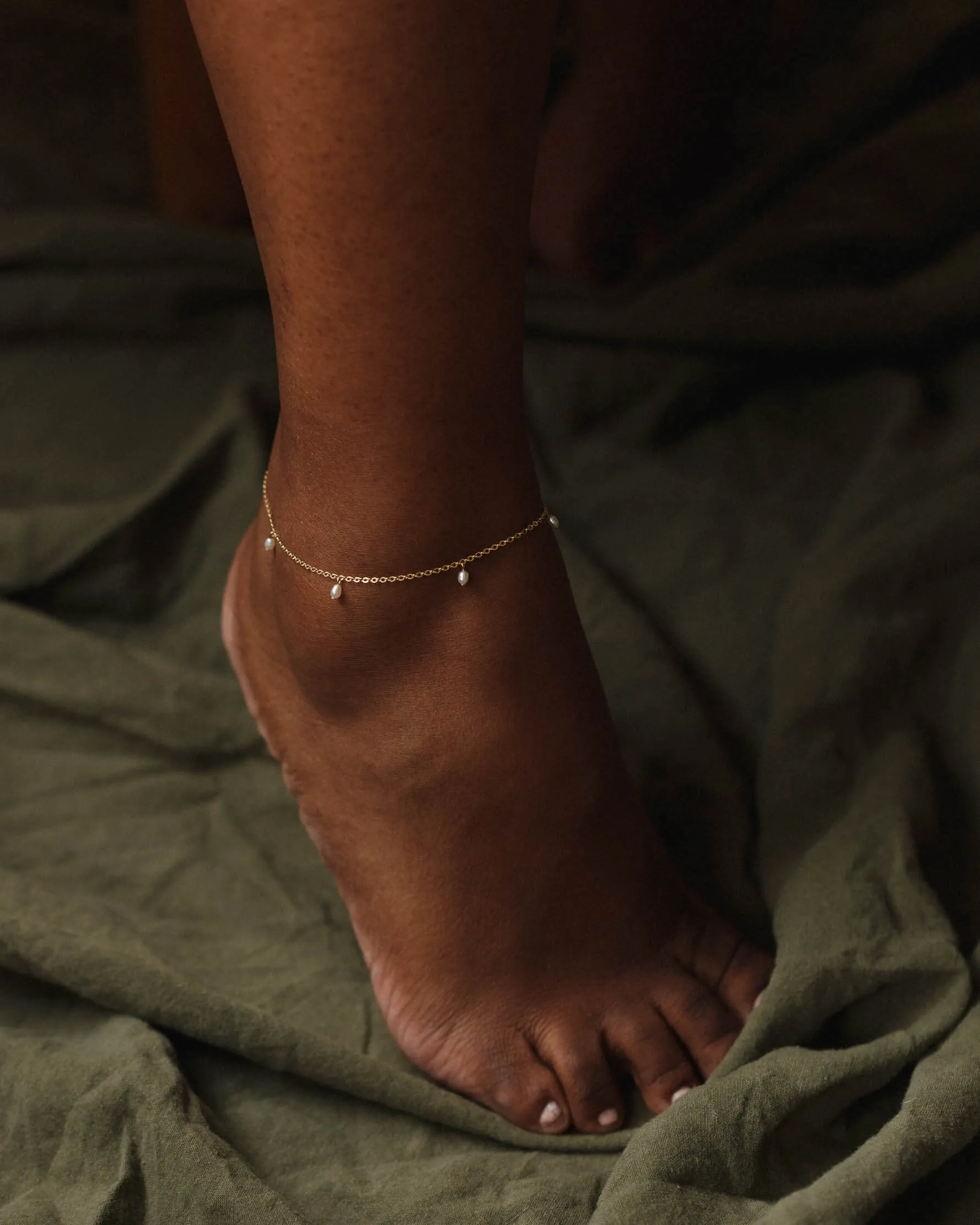 Pearl Droplet Anklet sold by GLDN product image thumbnail 3