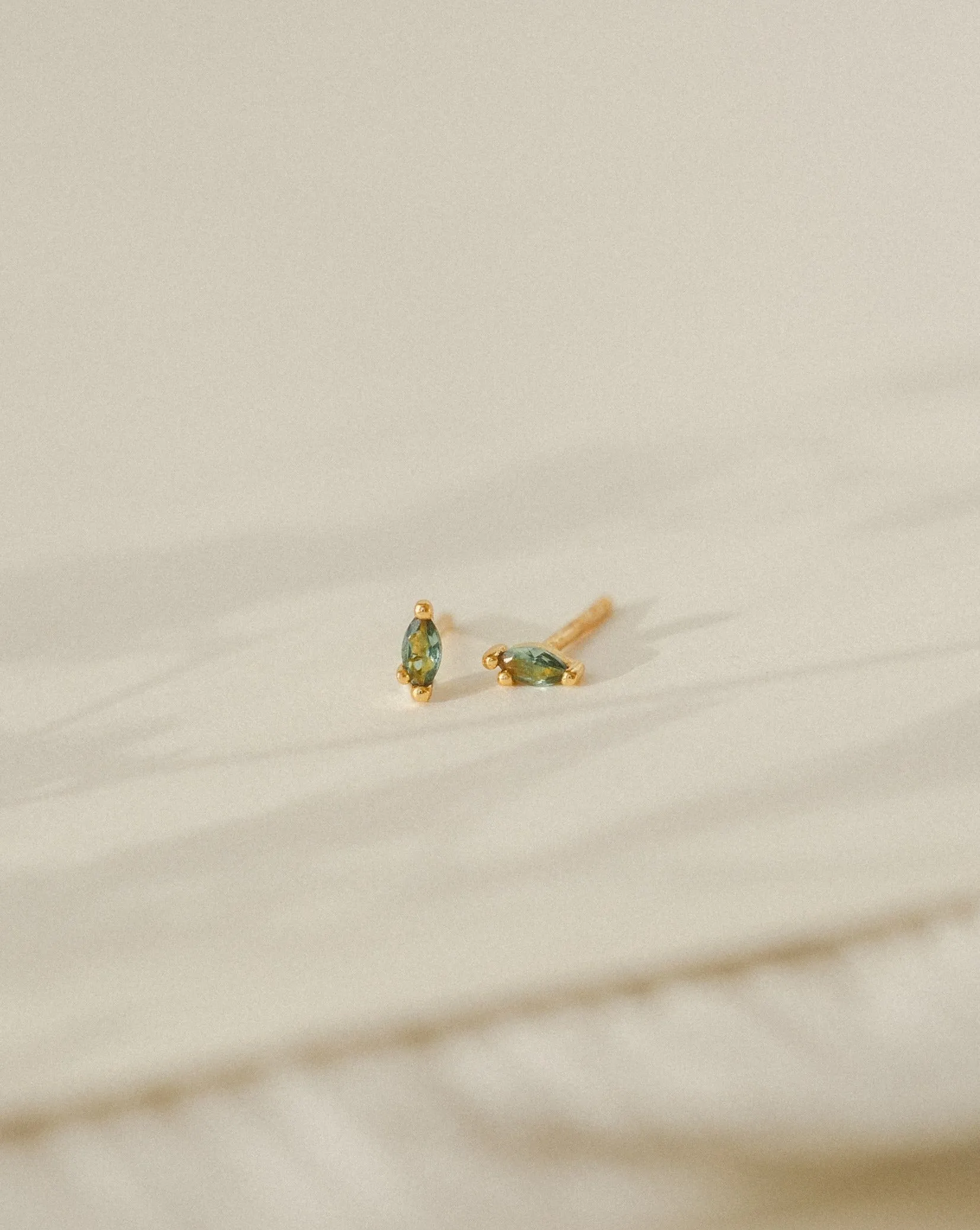 Forest Emerald Leaflet Studs sold by GLDN