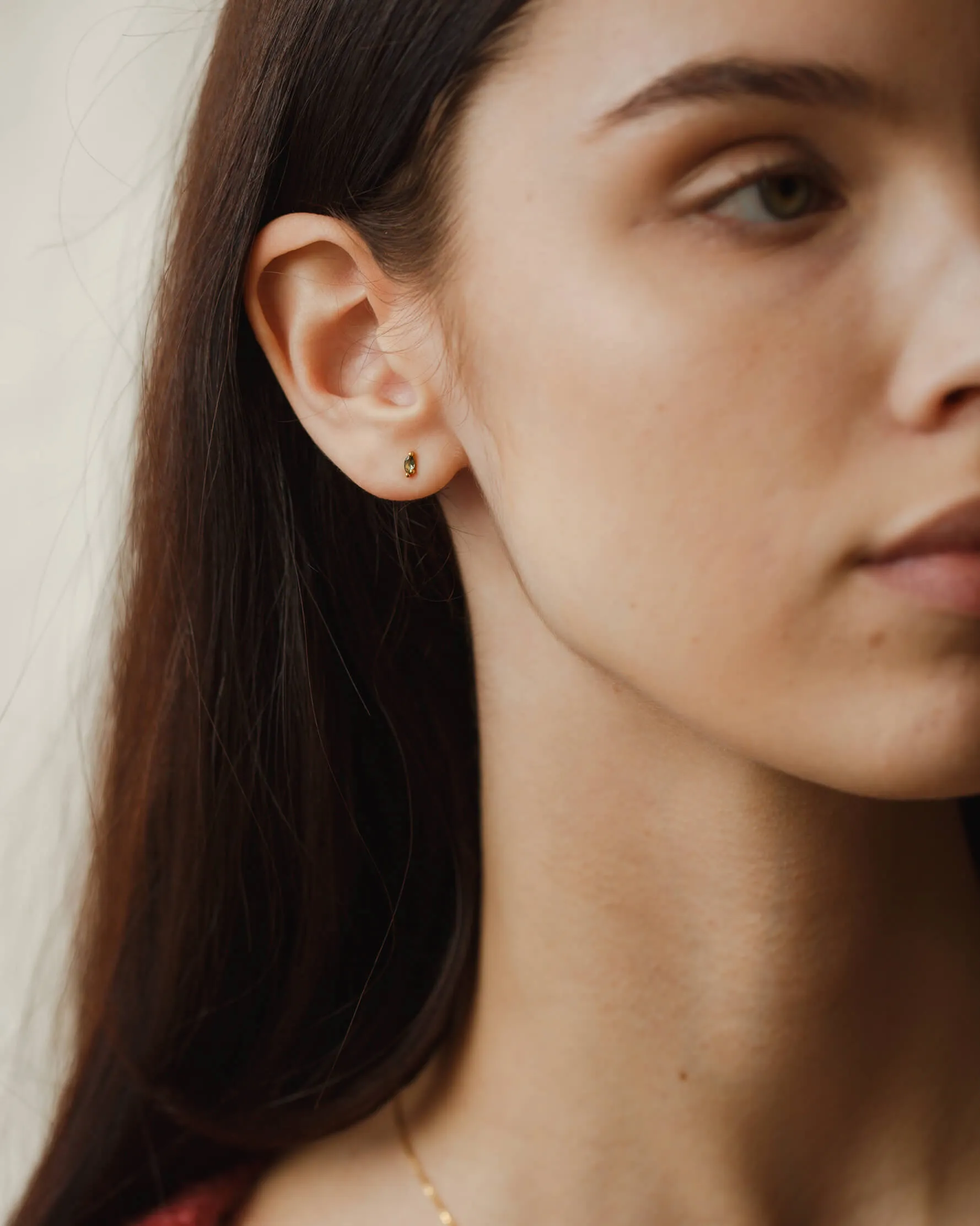 Forest Emerald Leaflet Studs sold by GLDN product image thumbnail 3