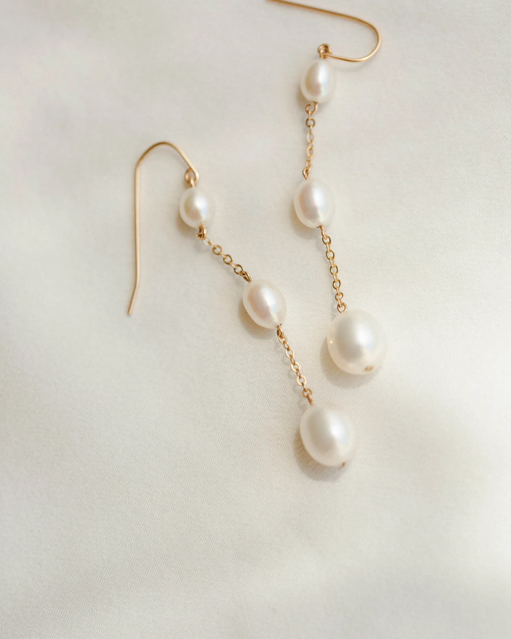 Trinity Pearl Drop Earrings sold by GLDN product image thumbnail 5