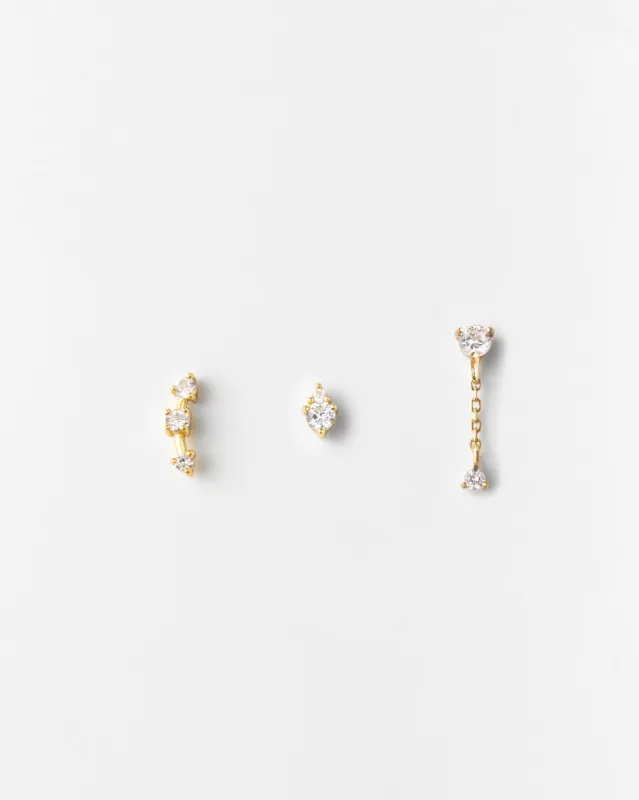 Stargazer White Sapphire Stud Set sold by GLDN