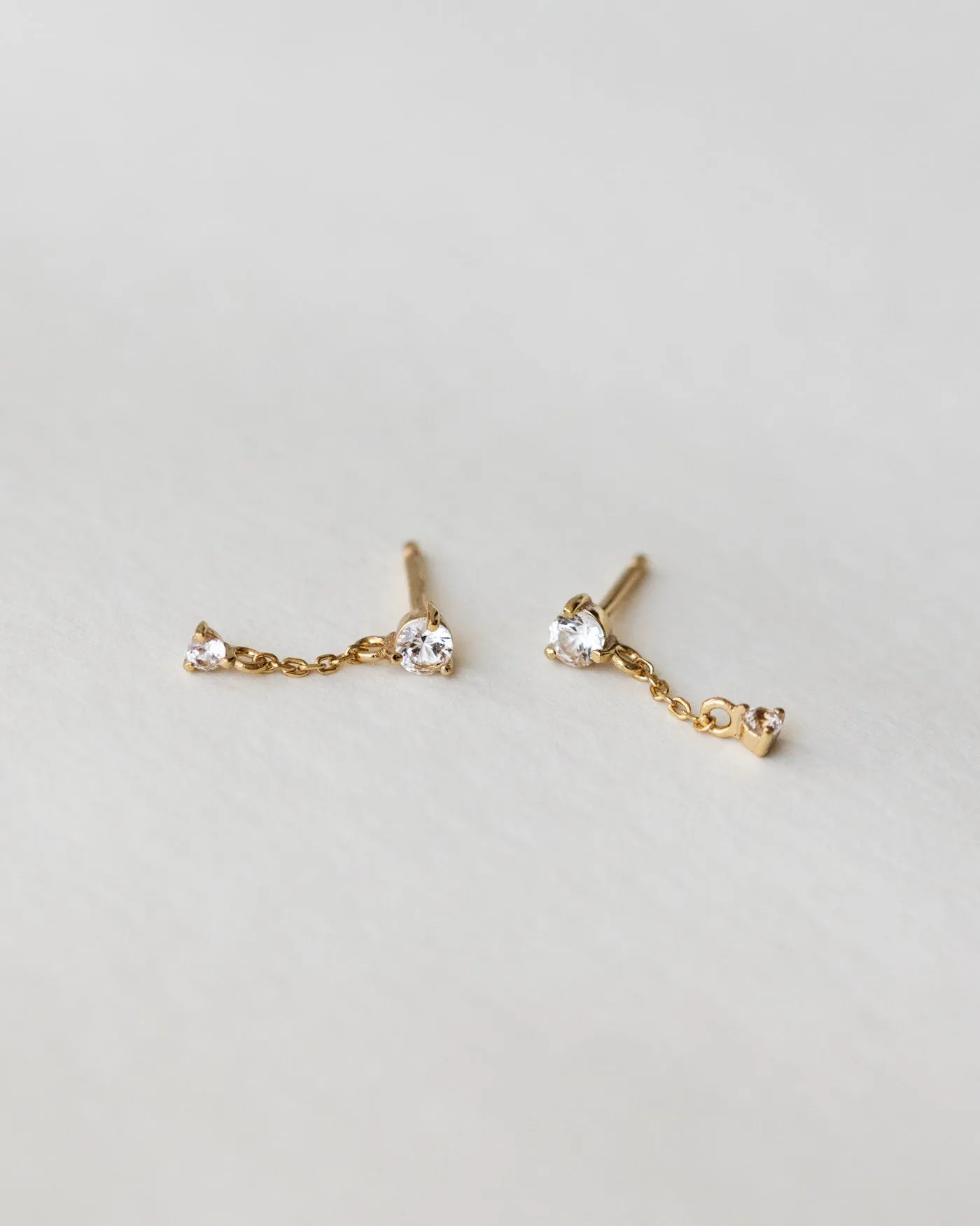 Starfall White Sapphire Earrings sold by GLDN product image thumbnail 4