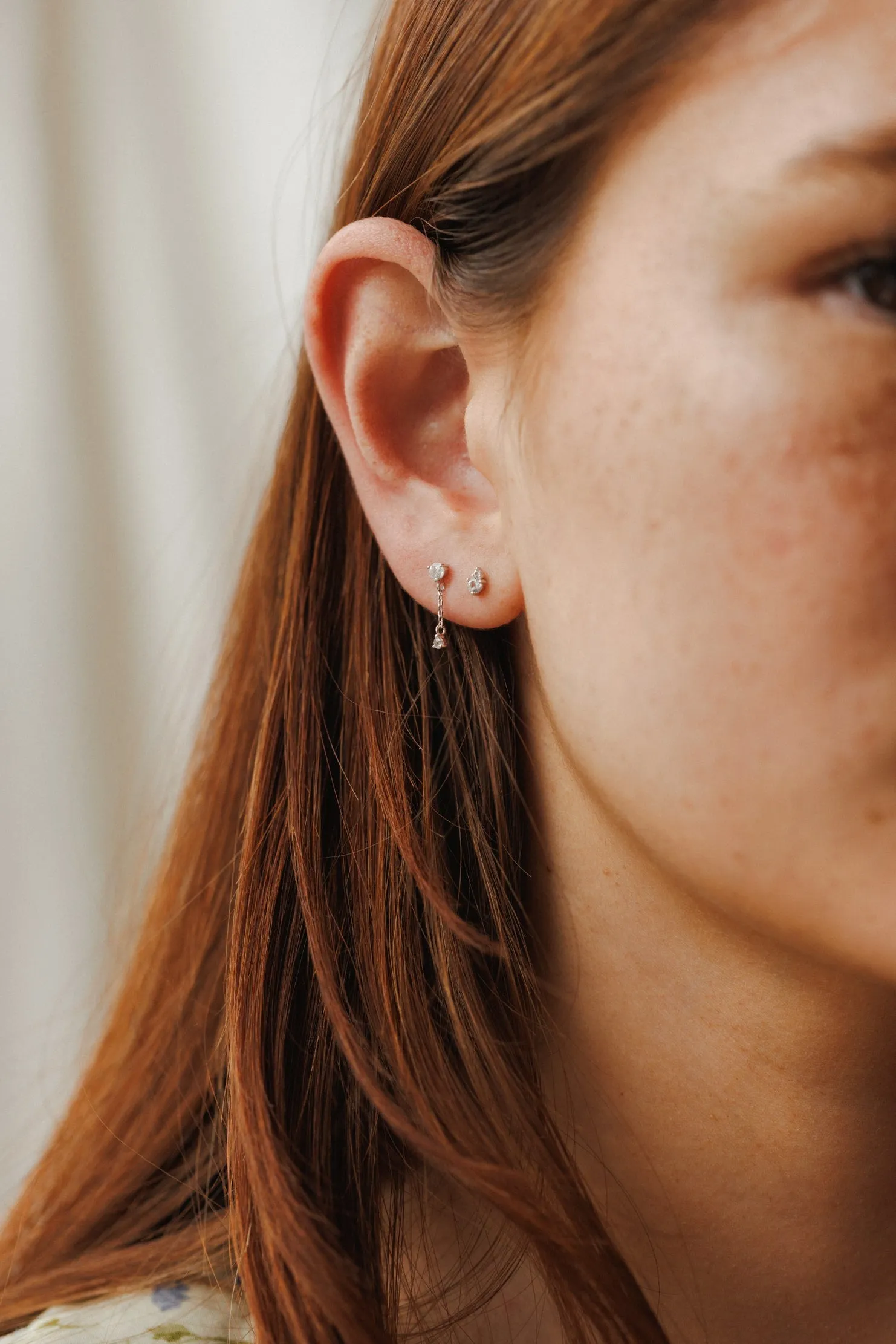 Starfall White Sapphire Earrings sold by GLDN product image thumbnail 5