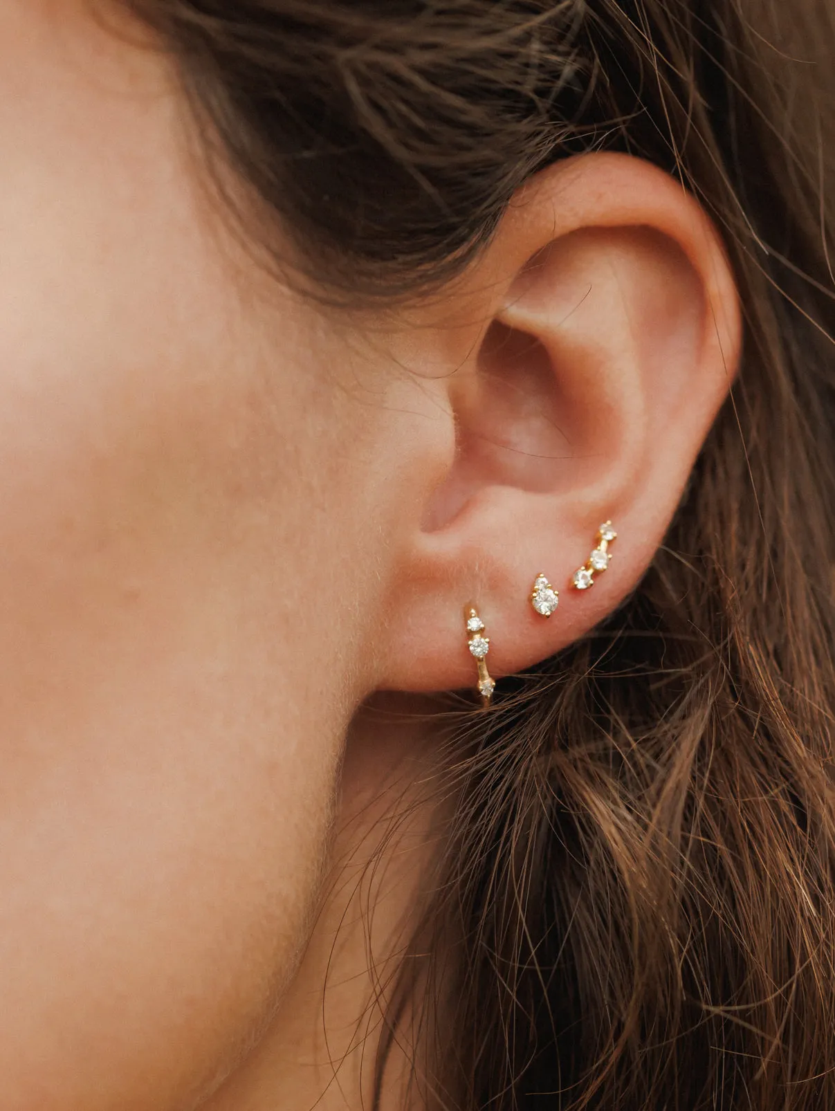 Orion White Sapphire Hoops sold by GLDN product image thumbnail 3