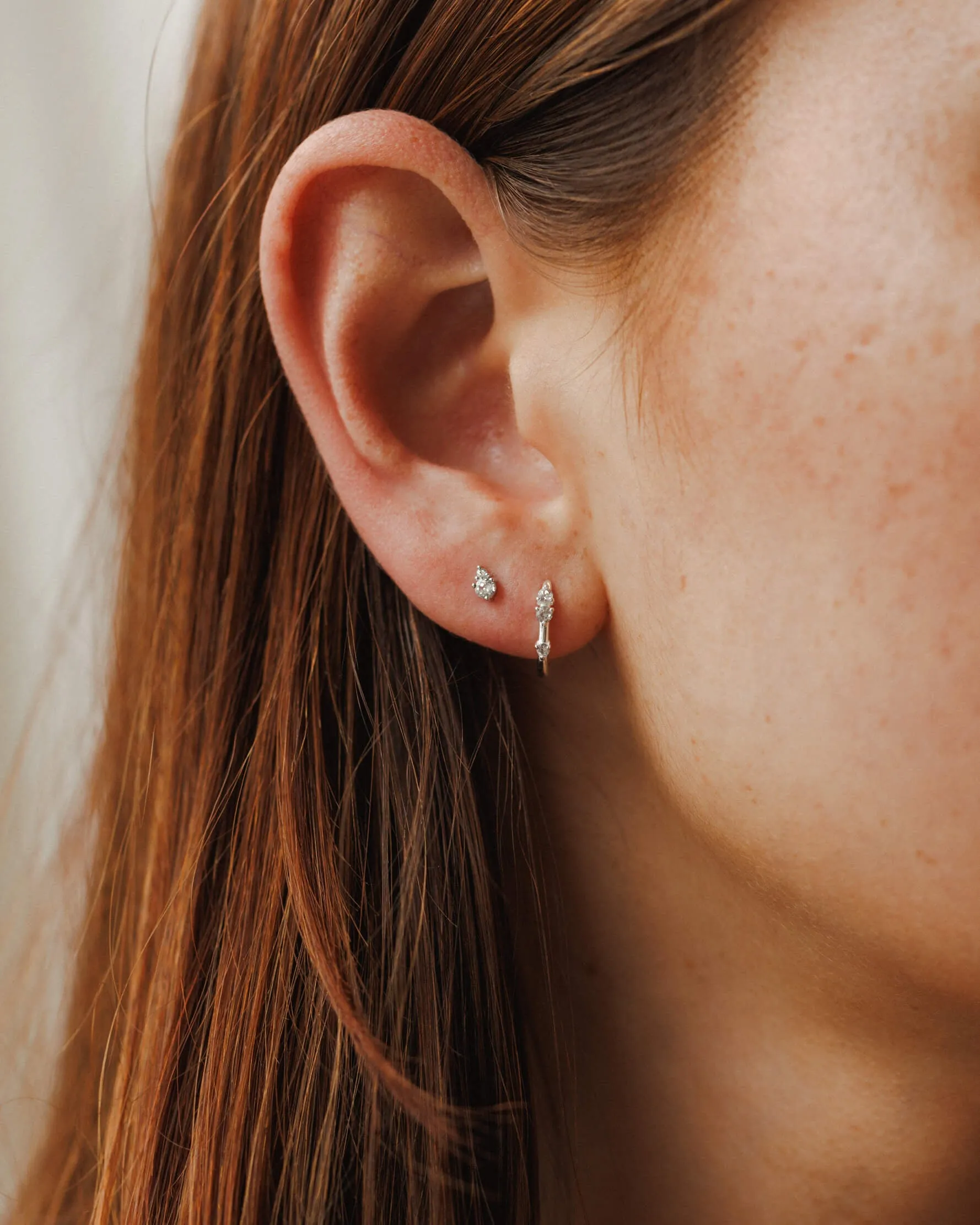 Morningstar White Sapphire Studs sold by GLDN product image thumbnail 3