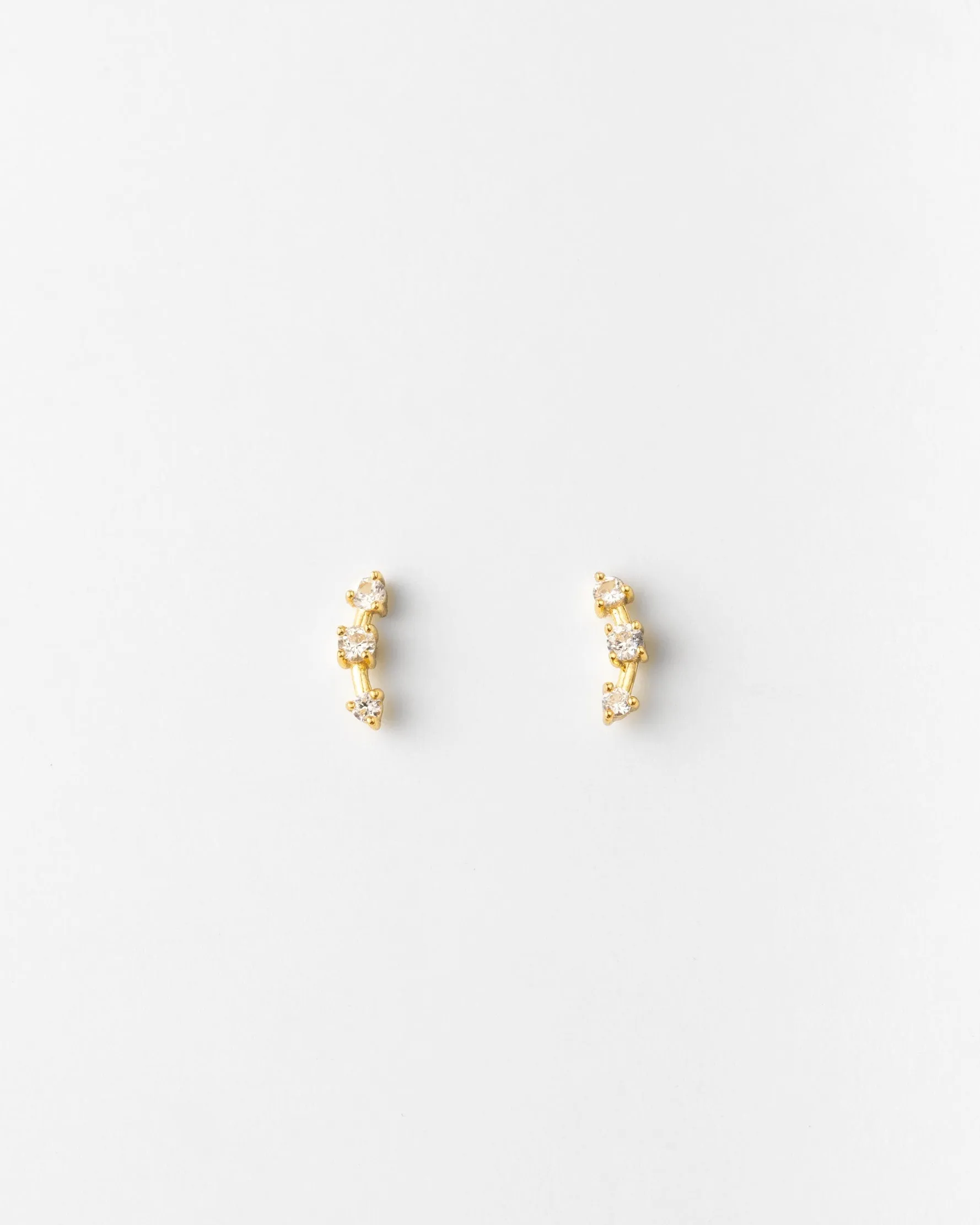 Astra White Sapphire Bar Studs sold by GLDN