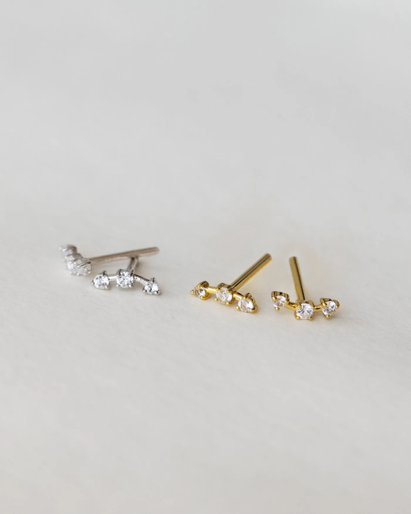 Astra White Sapphire Bar Studs sold by GLDN product image thumbnail 4