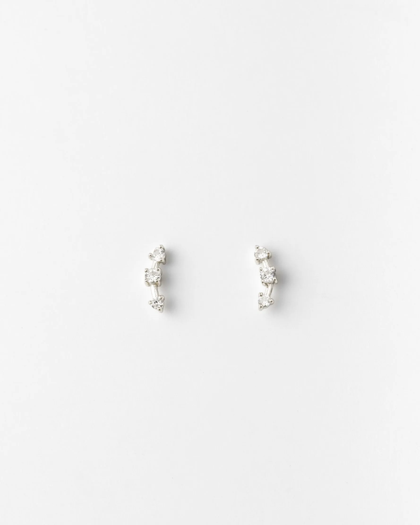 Astra White Sapphire Bar Studs sold by GLDN product image thumbnail 2