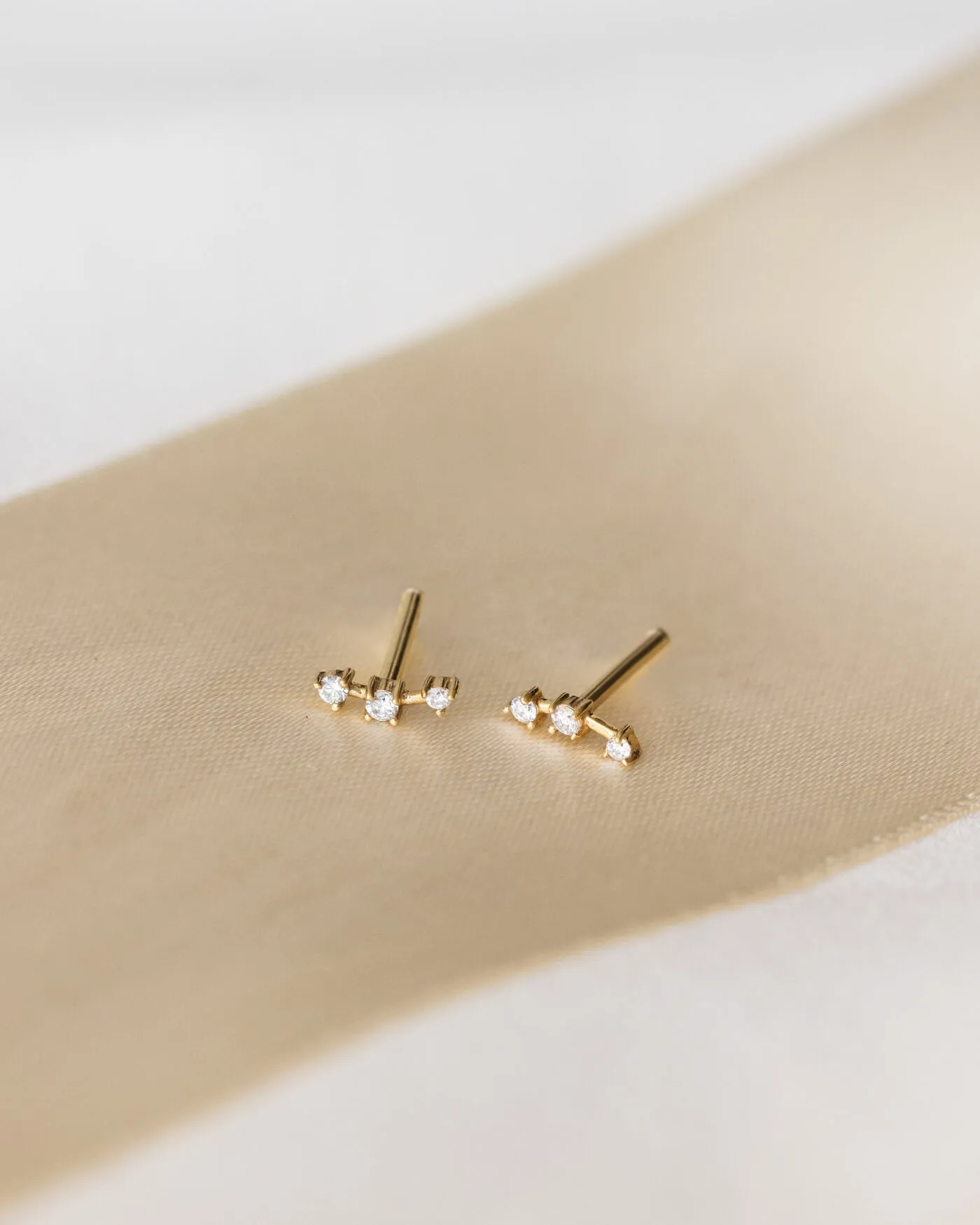 Astra Diamond Bar Studs sold by GLDN
