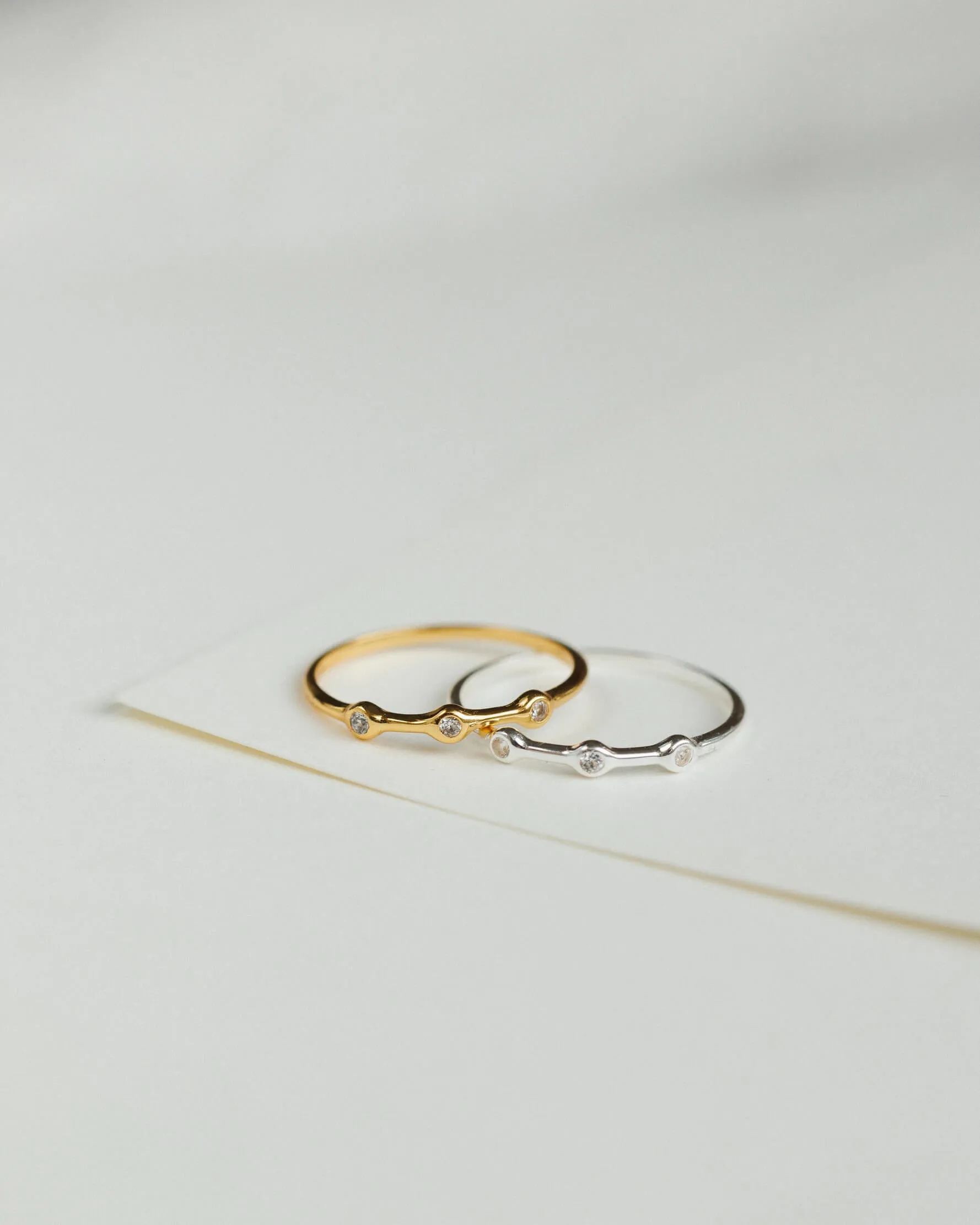 Gaia White Sapphire Trilogy Ring sold by GLDN product image thumbnail 4