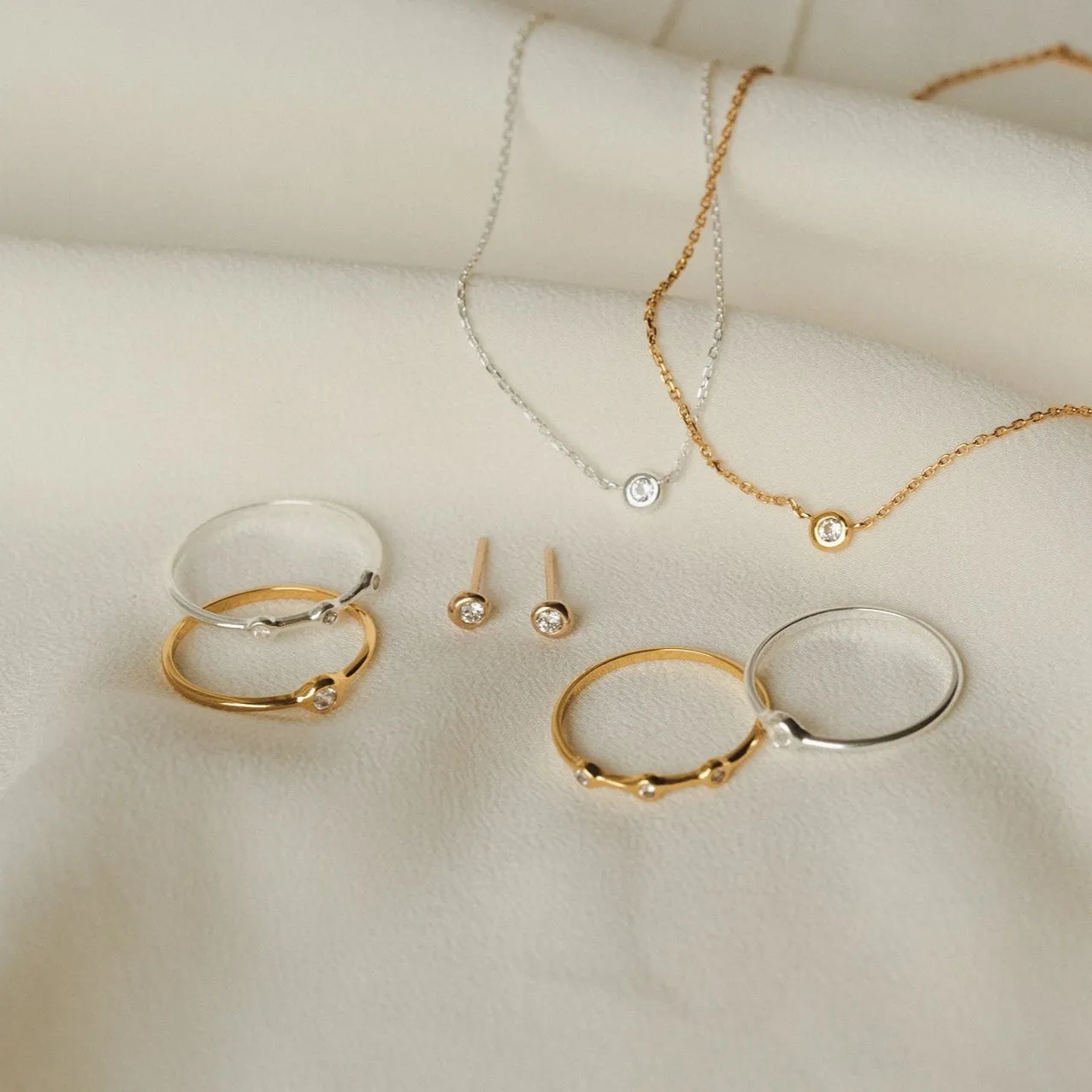 Gaia White Sapphire Trilogy Ring sold by GLDN product image thumbnail 5