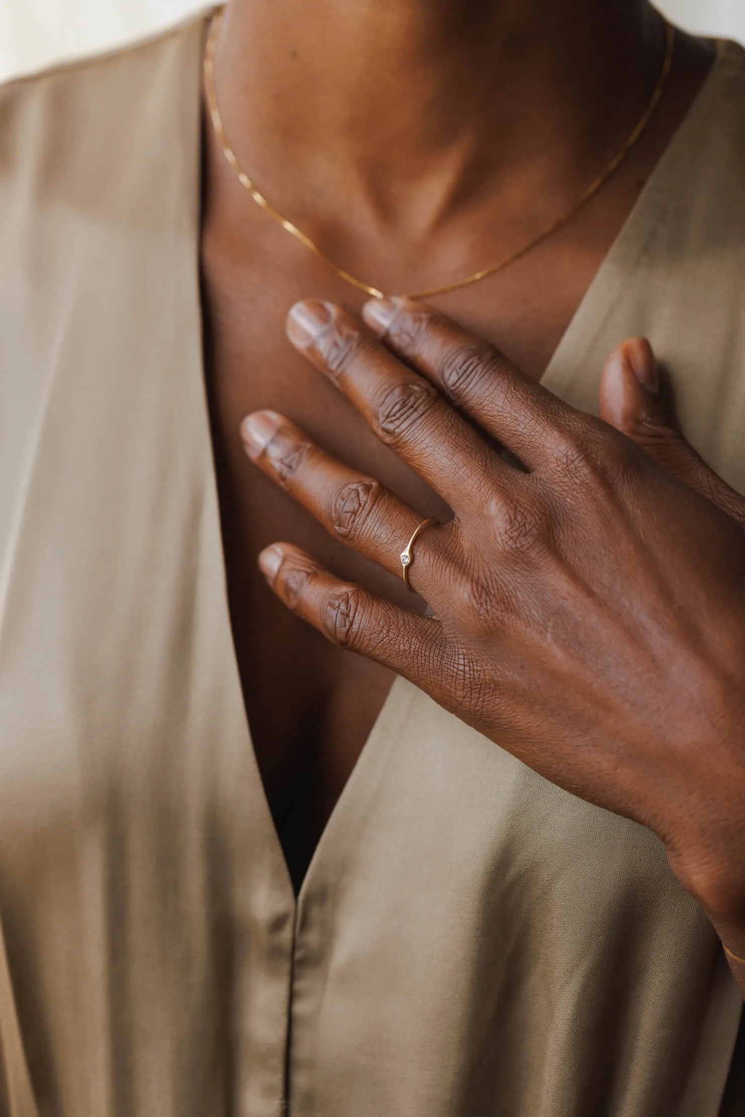 Gaia White Sapphire Solitaire Ring sold by GLDN product image thumbnail 3