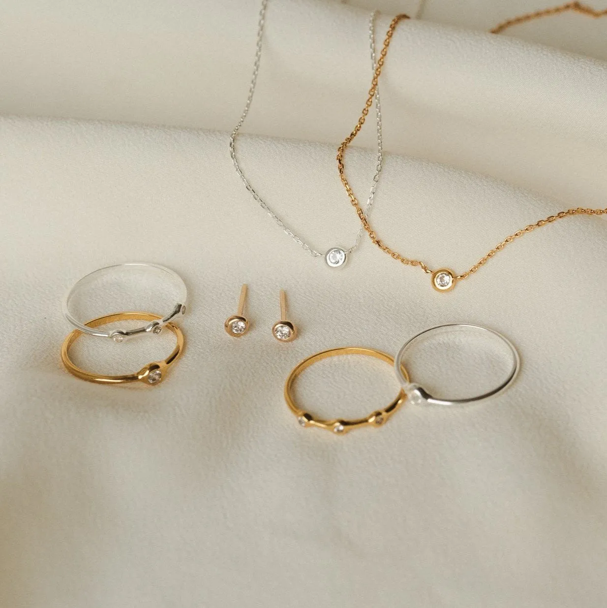 Gaia White Sapphire Solitaire Ring sold by GLDN product image thumbnail 5