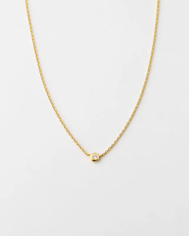 Gaia White Sapphire Solitaire Necklace sold by GLDN