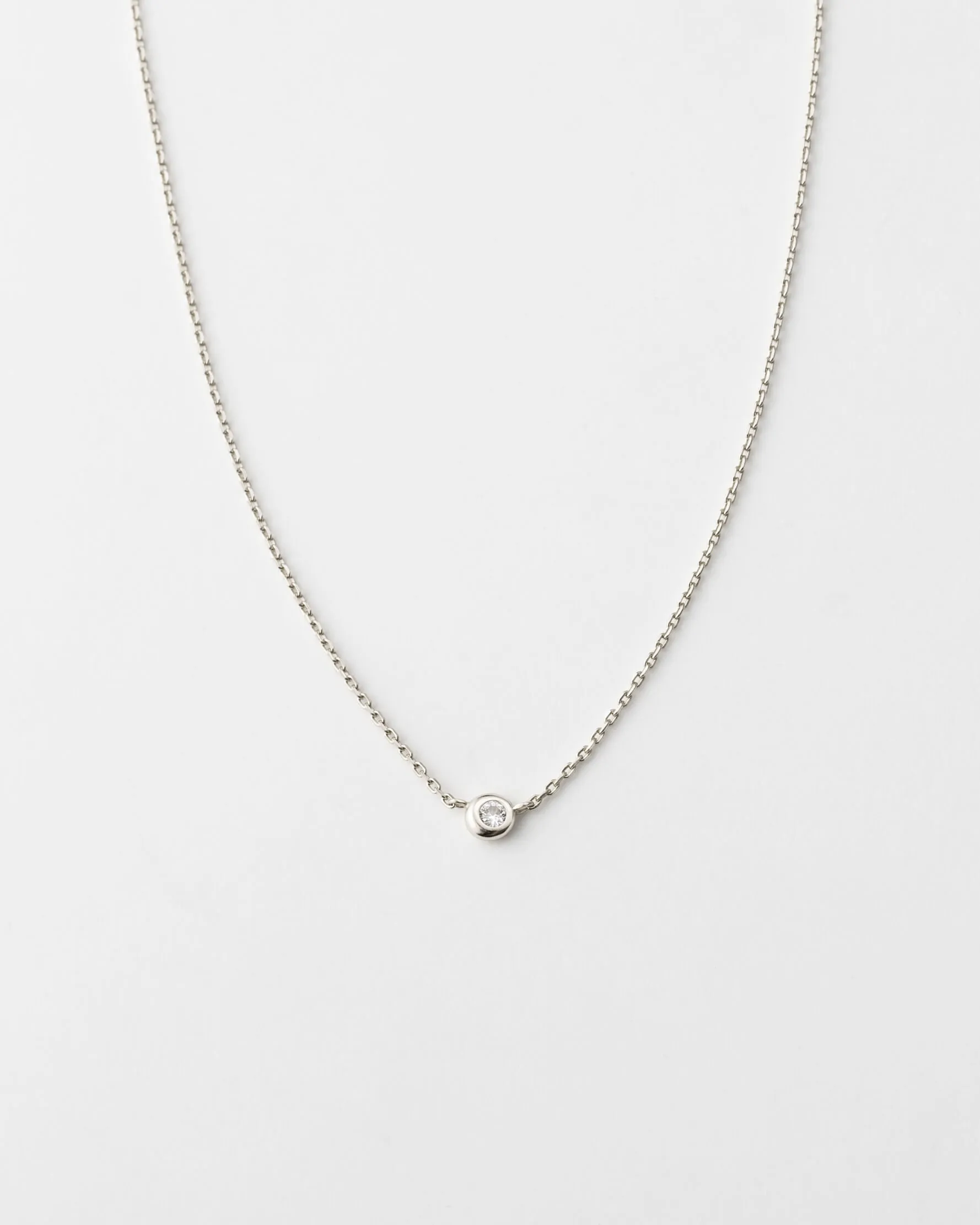 Gaia White Sapphire Solitaire Necklace sold by GLDN product image thumbnail 2