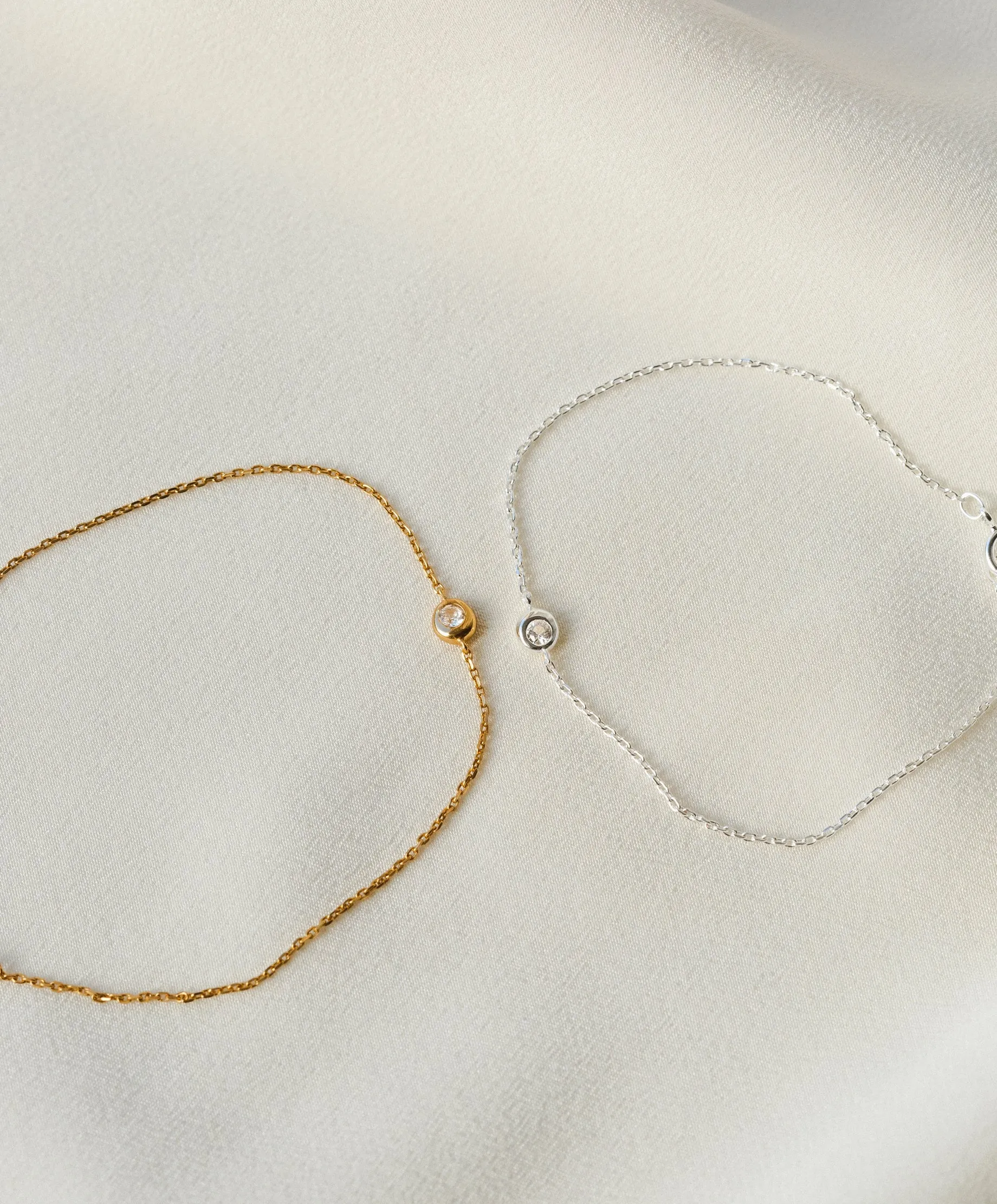 Gaia White Sapphire Solitaire Bracelet sold by GLDN product image thumbnail 4