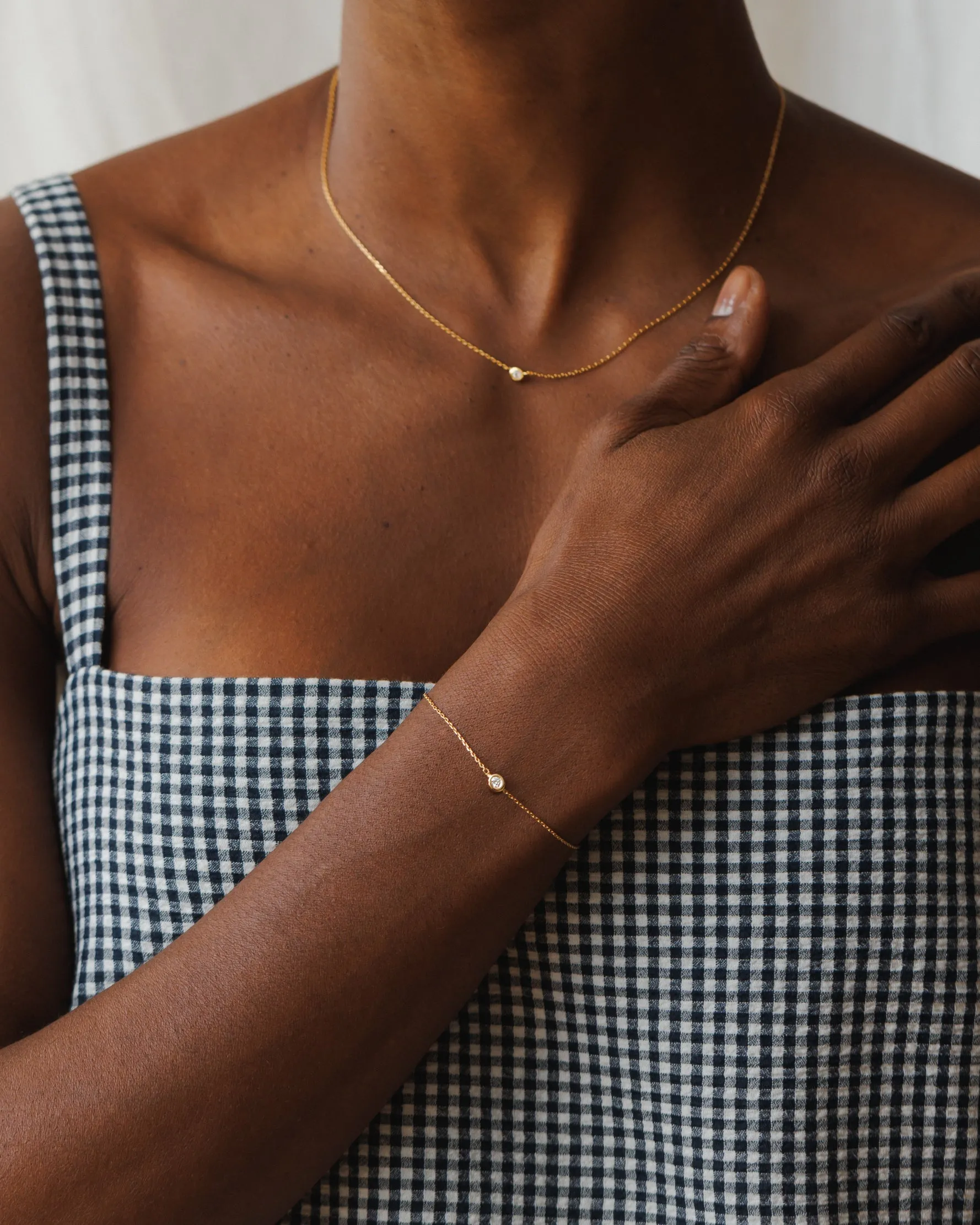 Gaia White Sapphire Solitaire Bracelet sold by GLDN product image thumbnail 3