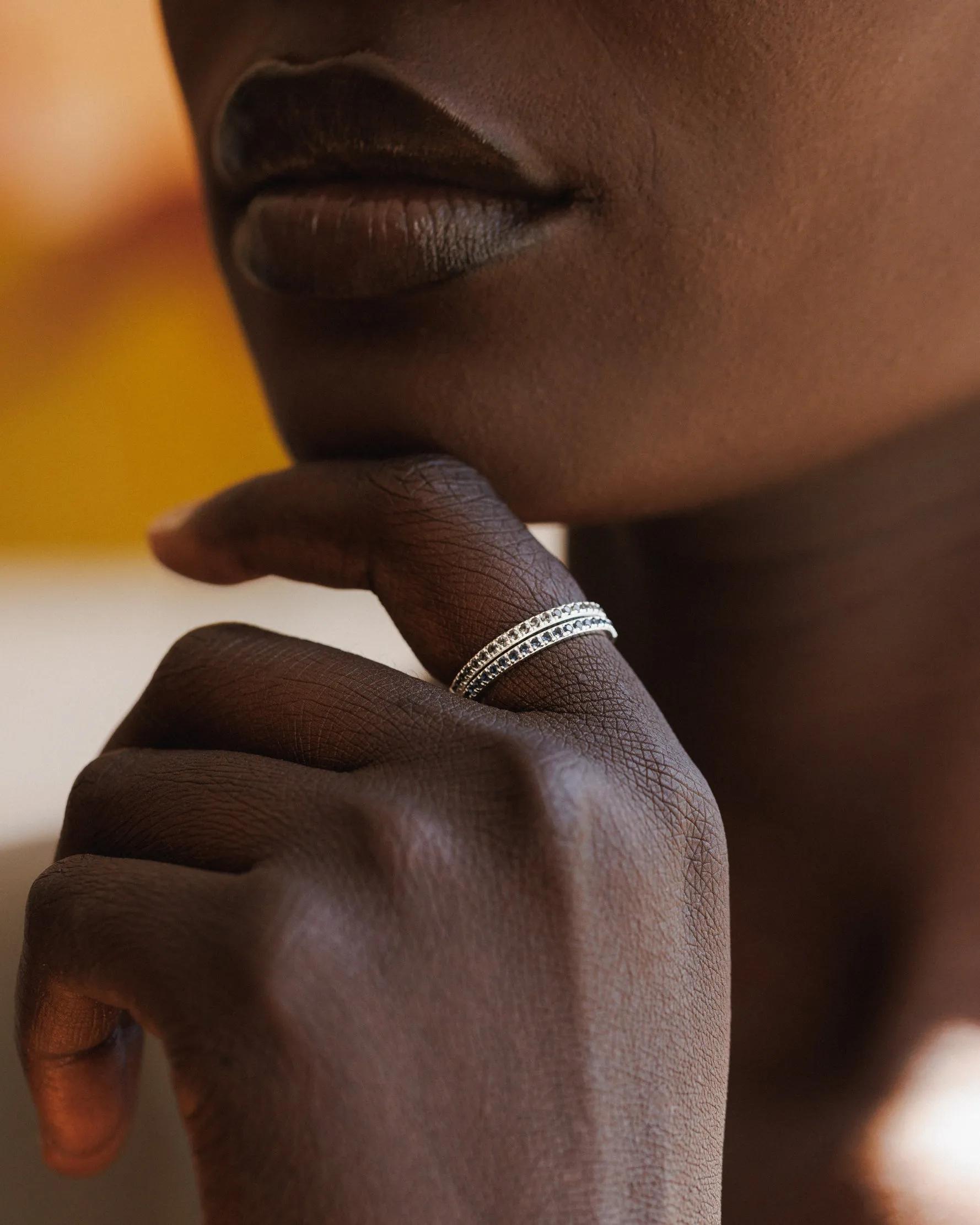 Silver Aura Birthstone Stacking Ring sold by GLDN product image thumbnail 3