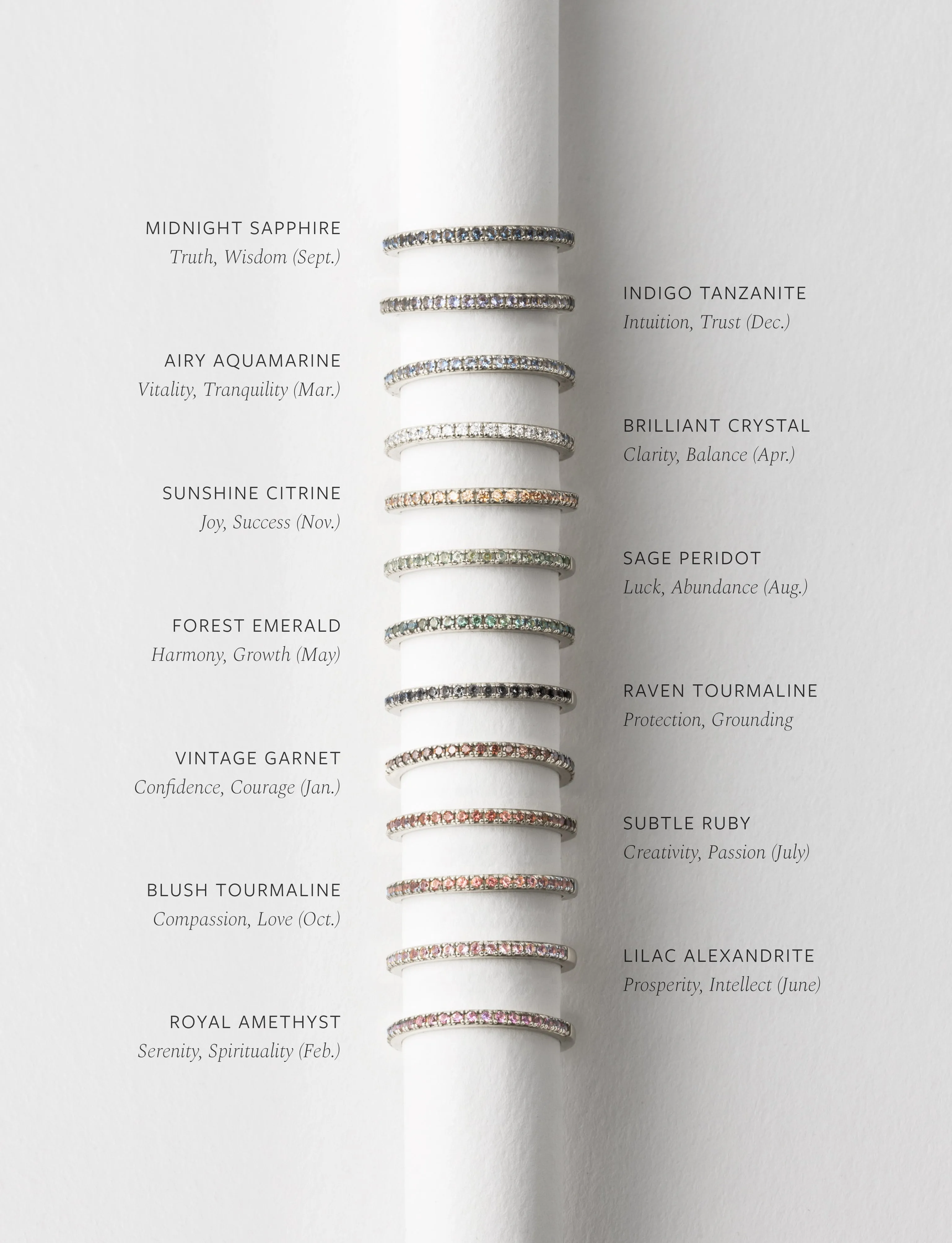 Silver Aura Birthstone Stacking Ring sold by GLDN product image thumbnail 5