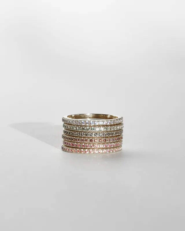 Silver Aura Birthstone Stacking Ring sold by GLDN